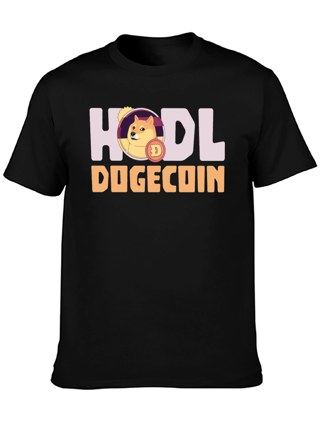 HODL Dogecoin Black T-Shirt - Crypto Meme Tee