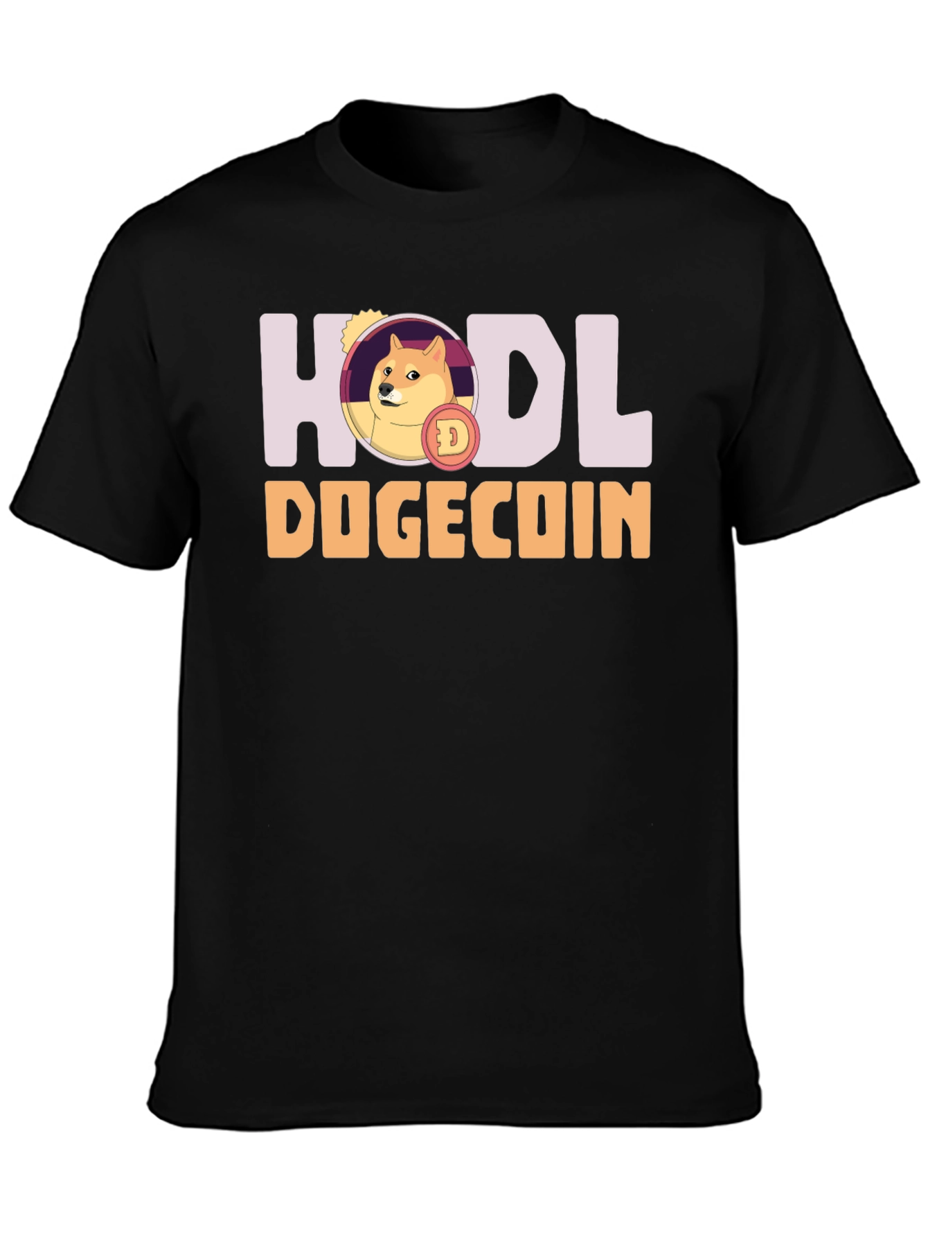 HODL Dogecoin Black T-Shirt - Crypto Meme Tee