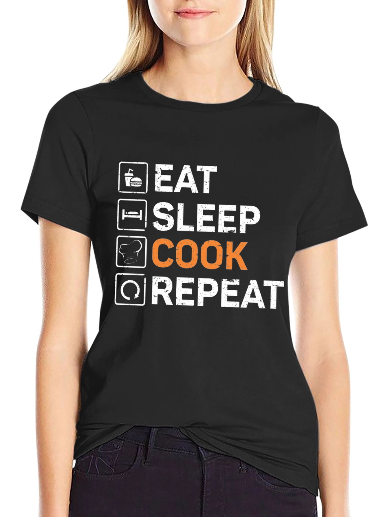 Eat Sleep Cook Repeat Graphic T-Shirt