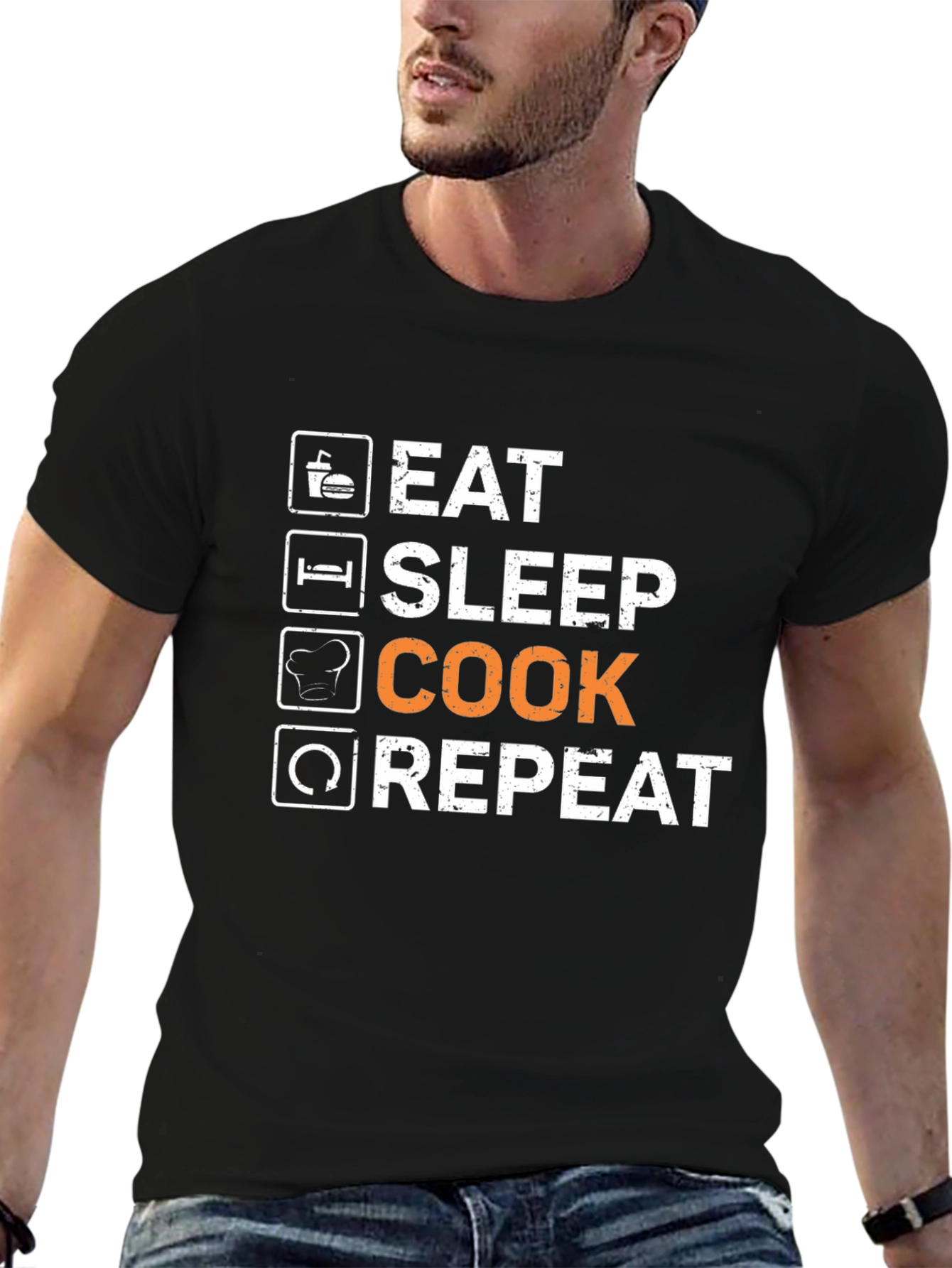 Eat Sleep Cook Repeat Graphic T-Shirt
