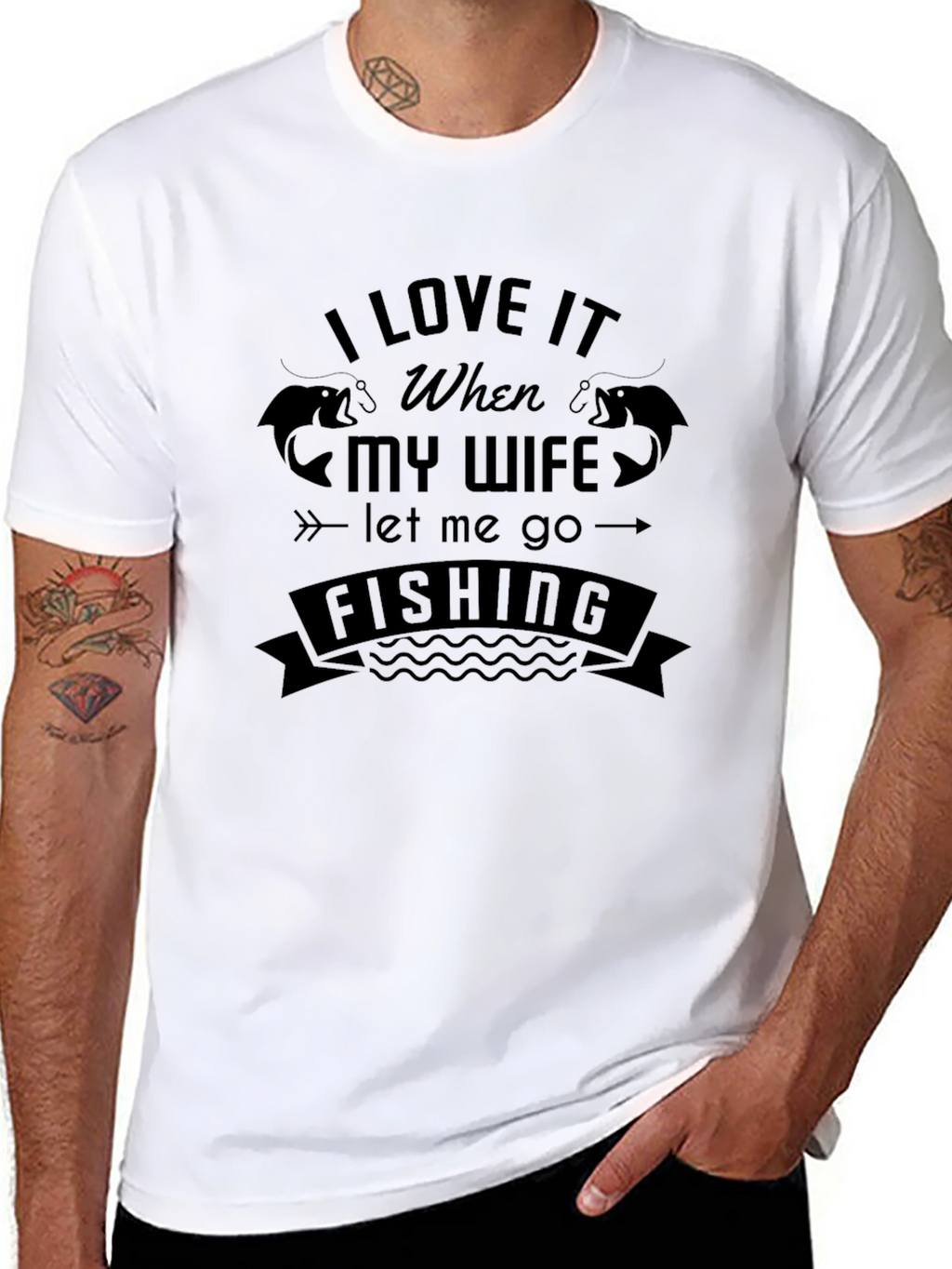 Fishing Lovers T-Shirt: Happy Wife Happy Fishing!