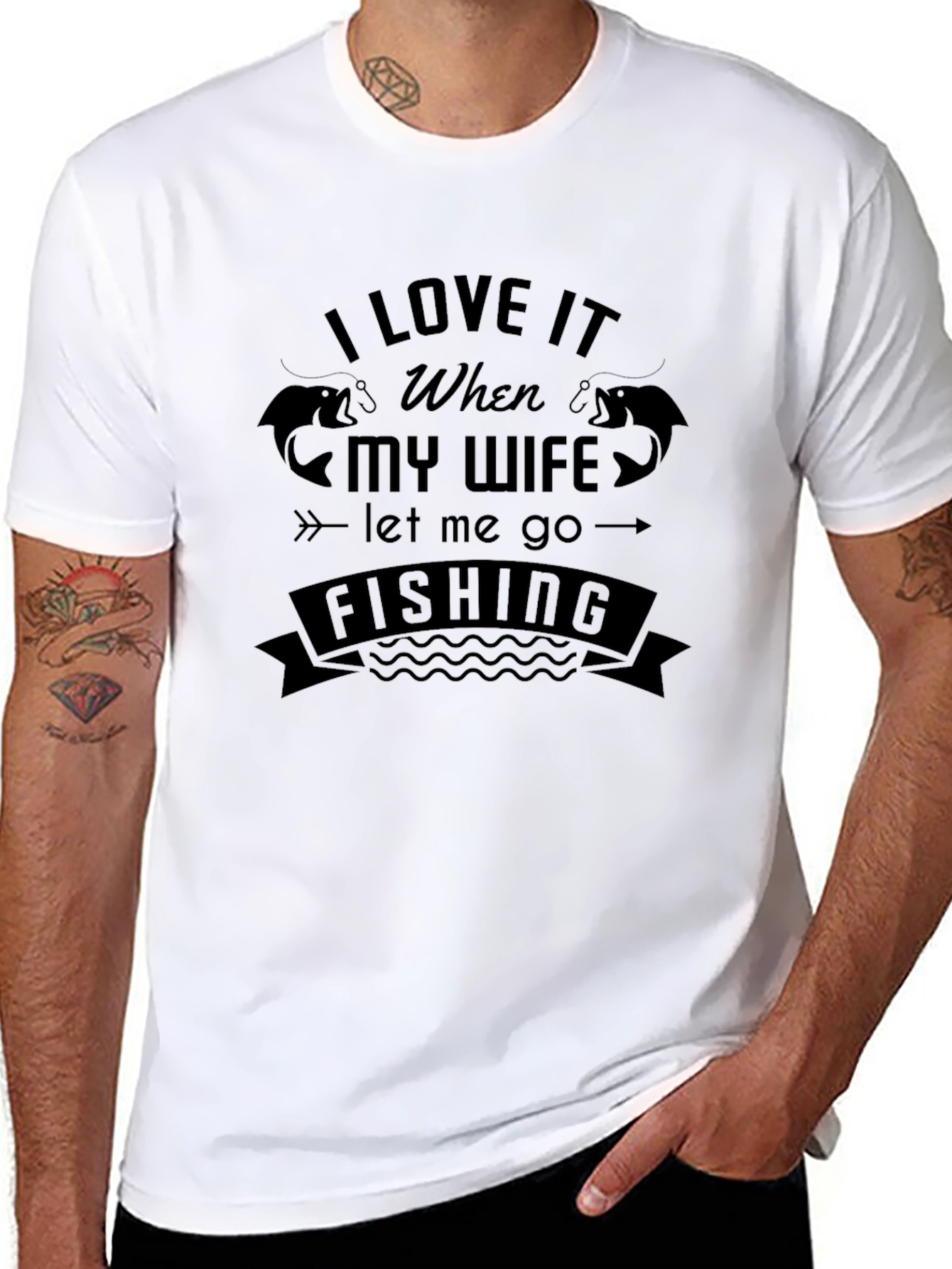 Fishing Lovers T-Shirt: Happy Wife Happy Fishing!