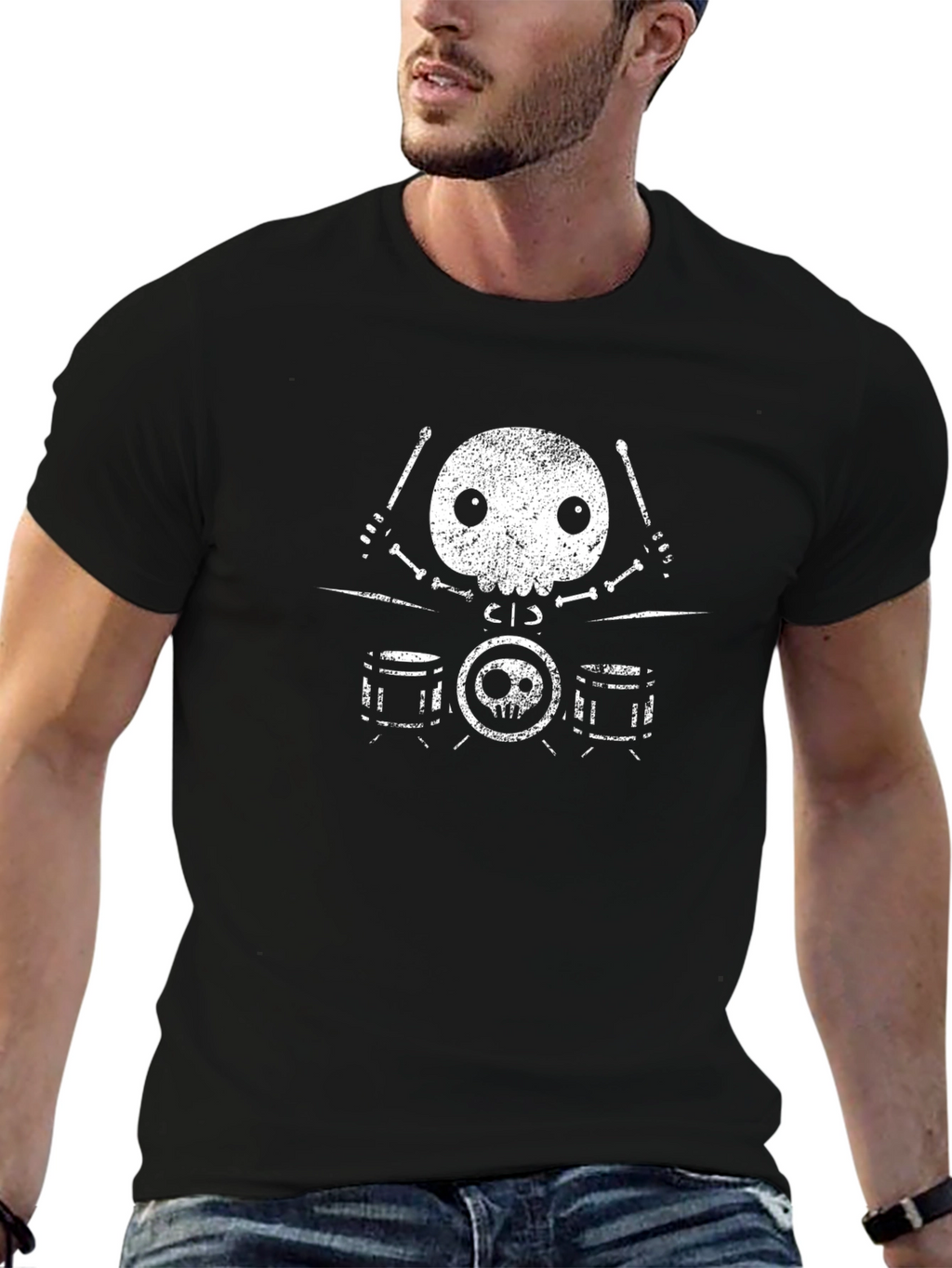 Skull Drummer Graphic Tee