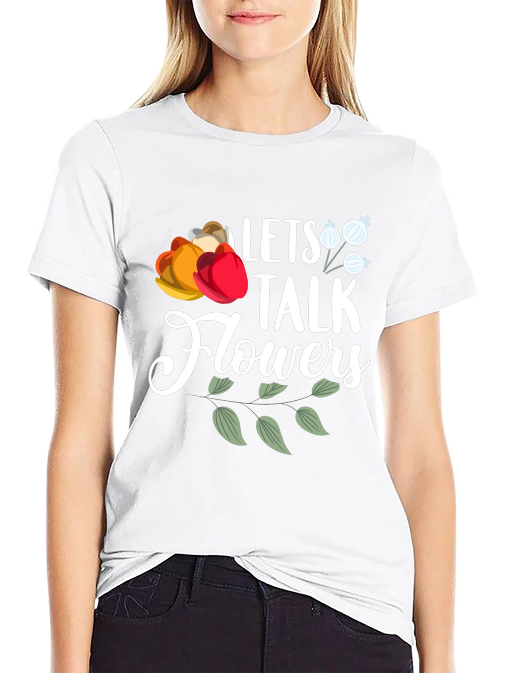 Lets Talk Flowers Graphic T-Shirt - Casual Wear