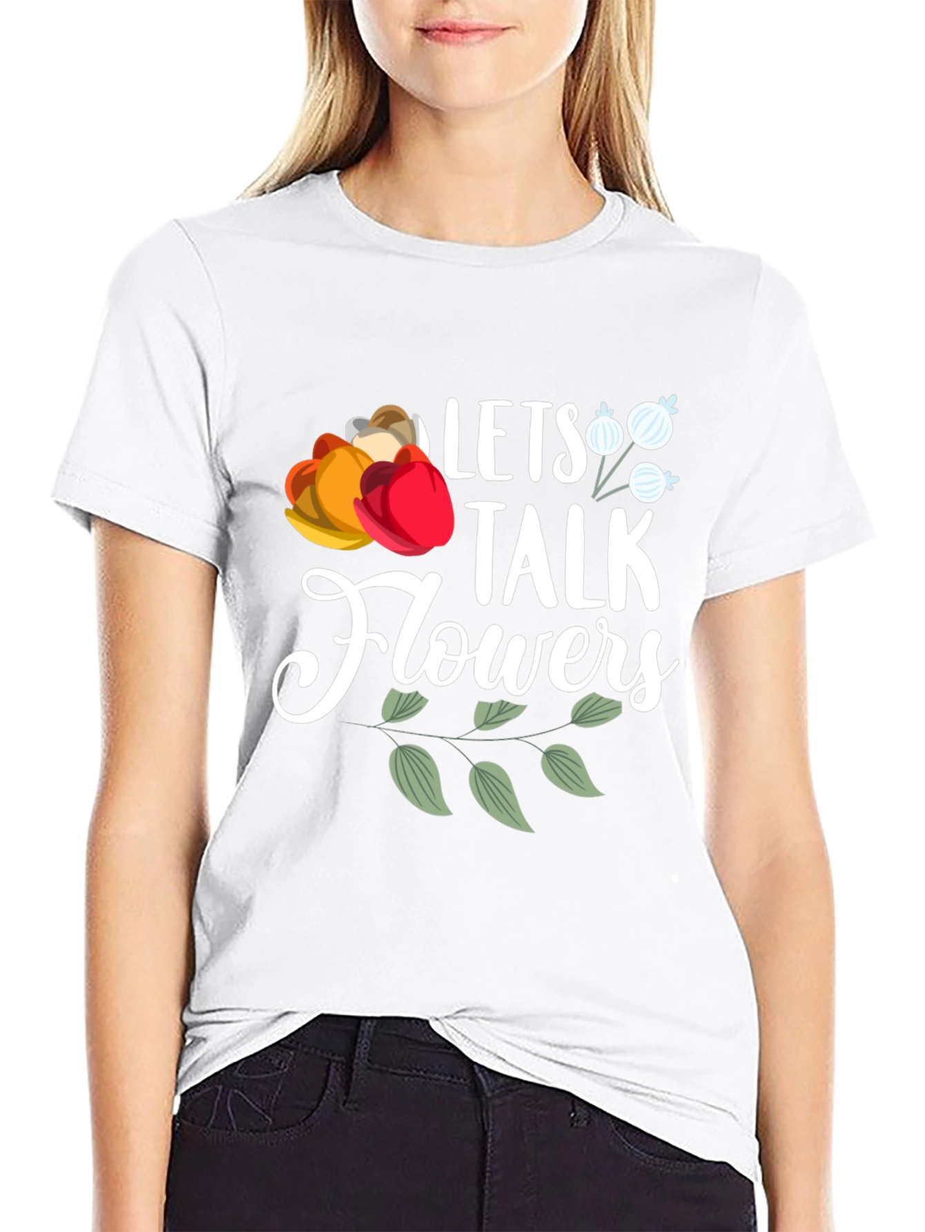Lets Talk Flowers Graphic T-Shirt - Casual Wear