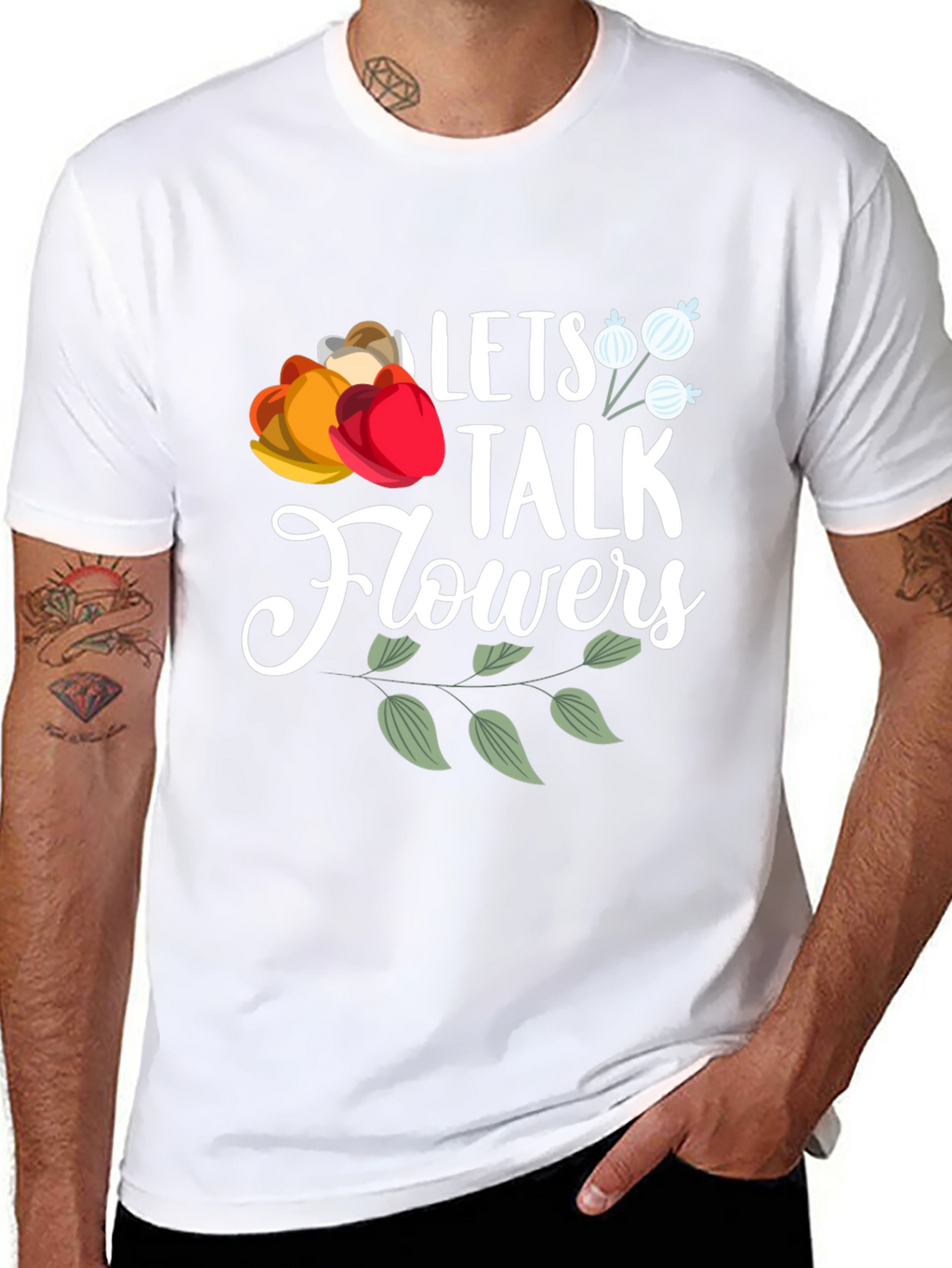 Lets Talk Flowers Graphic T-Shirt - Casual Wear