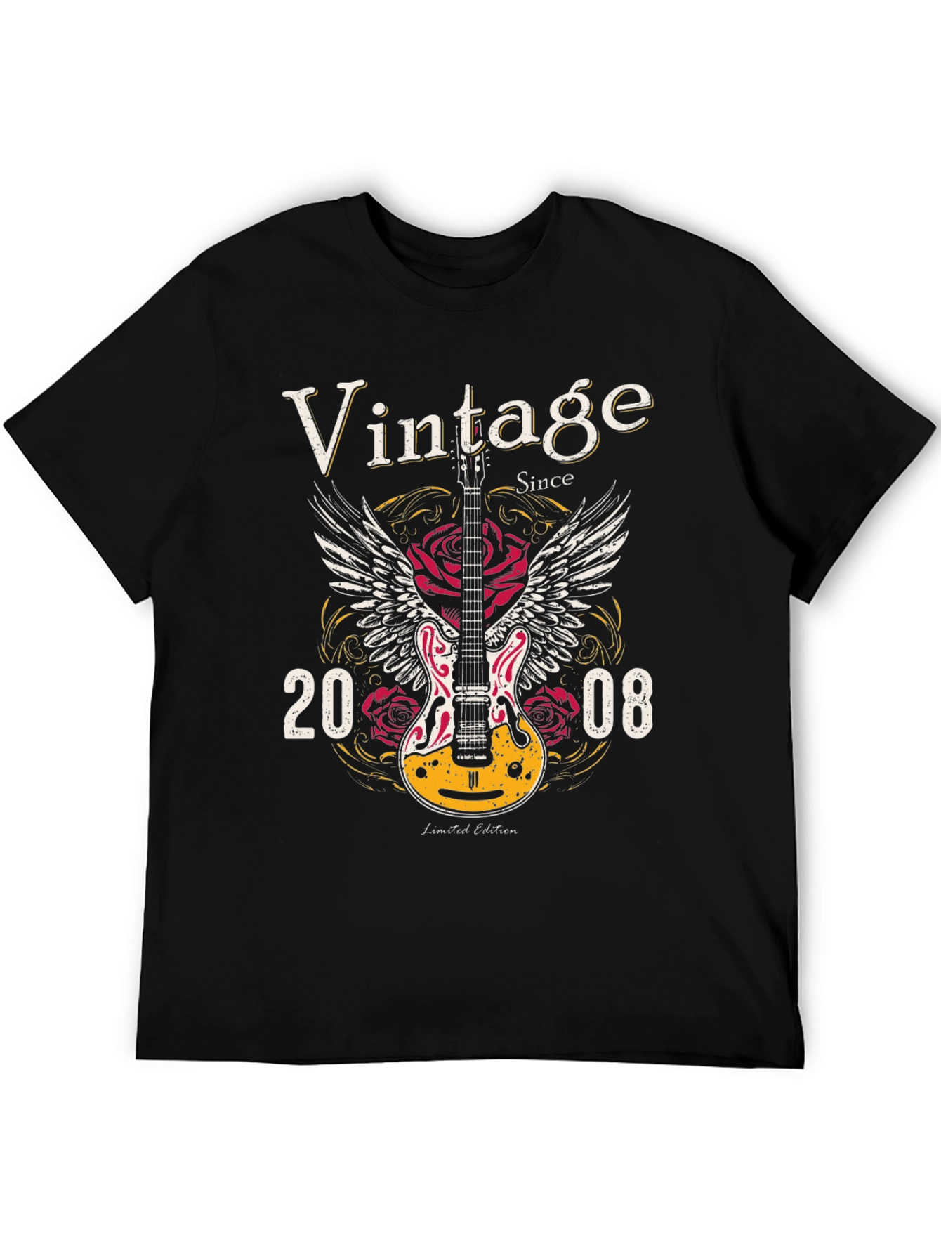 Vintage 2008 Guitar Wings Graphic T-Shirt