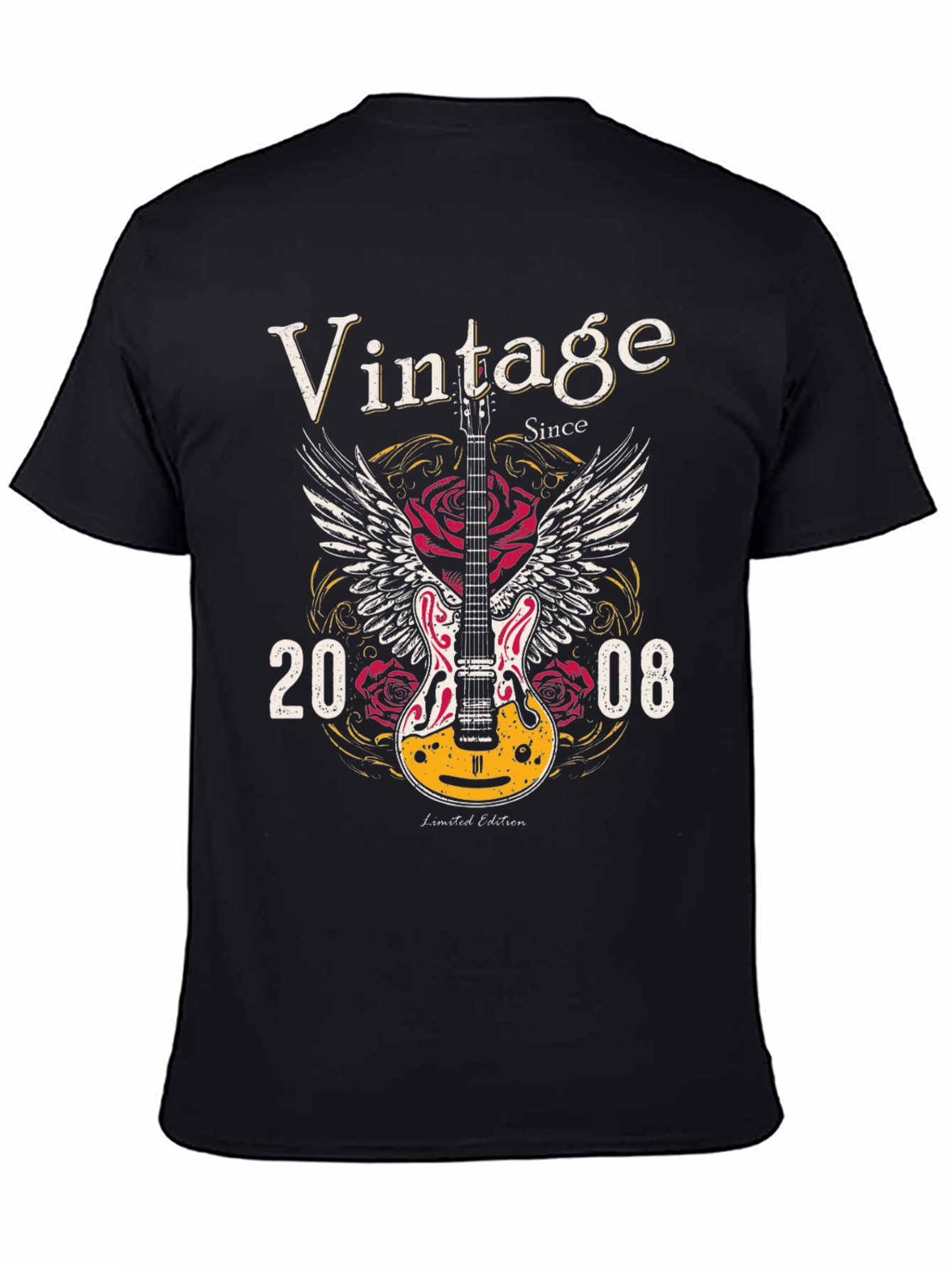 Vintage 2008 Guitar Wings Graphic T-Shirt