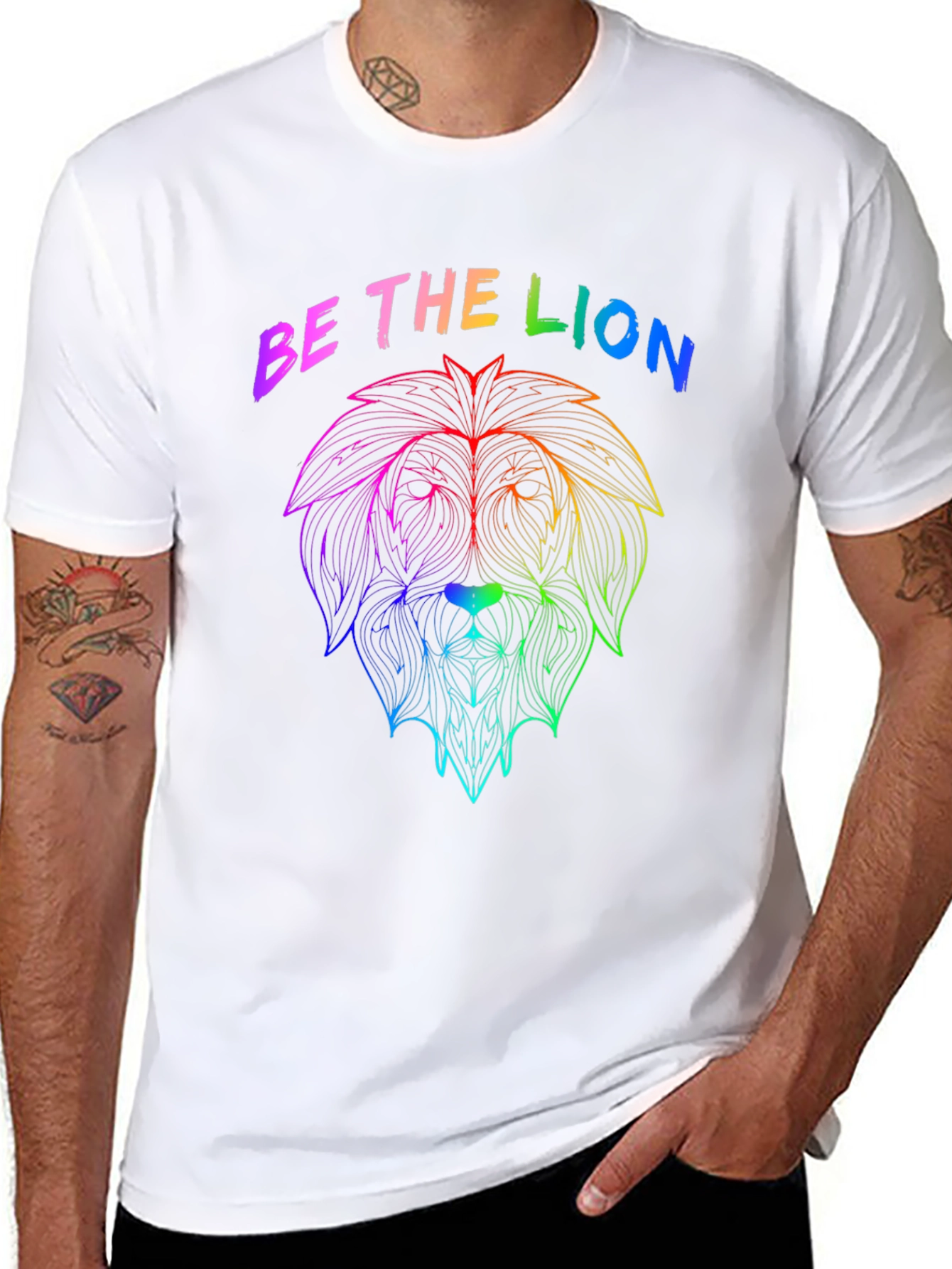 Rainbow Lion Graphic Tee - Be The Lion
