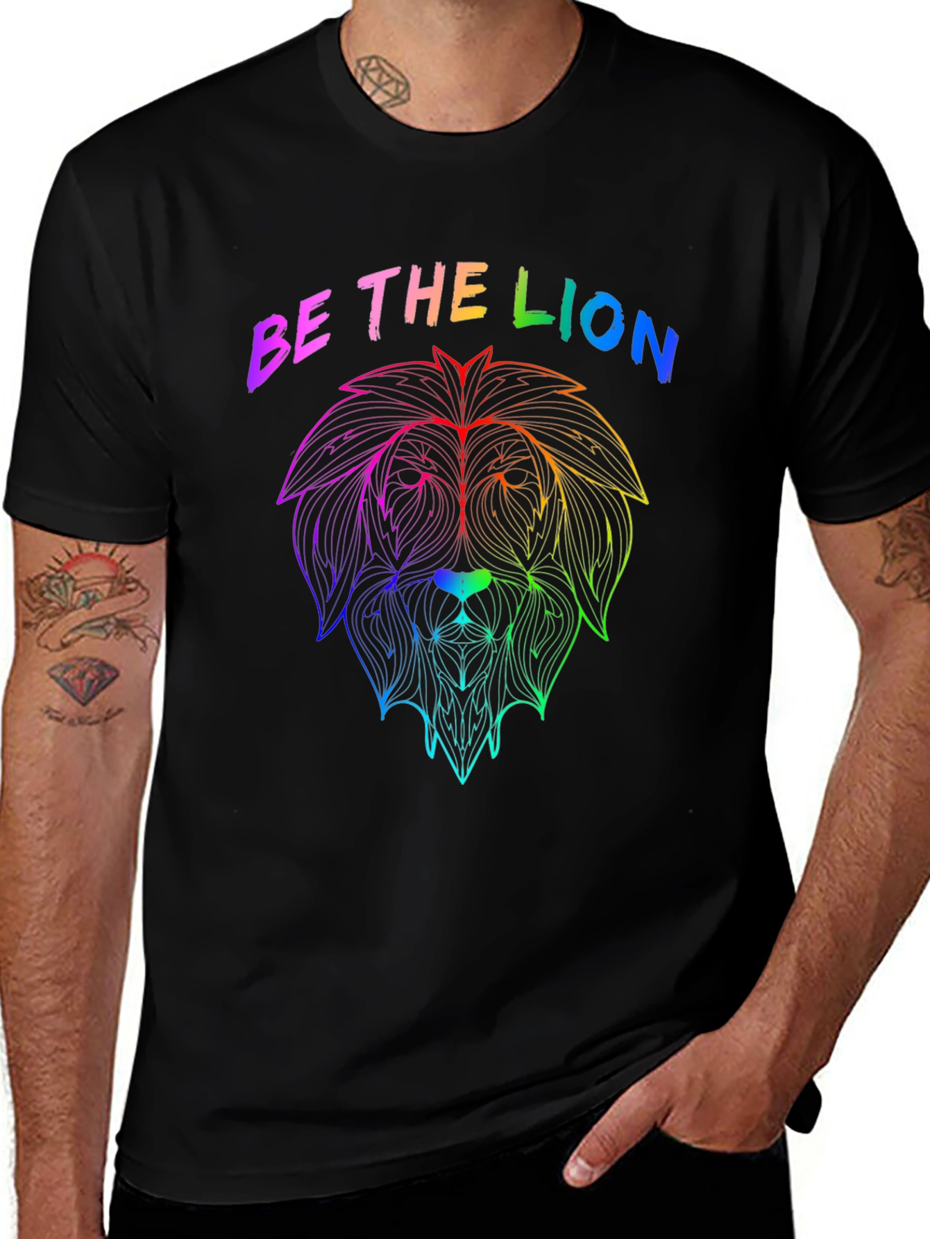 Rainbow Lion Graphic Tee - Be The Lion