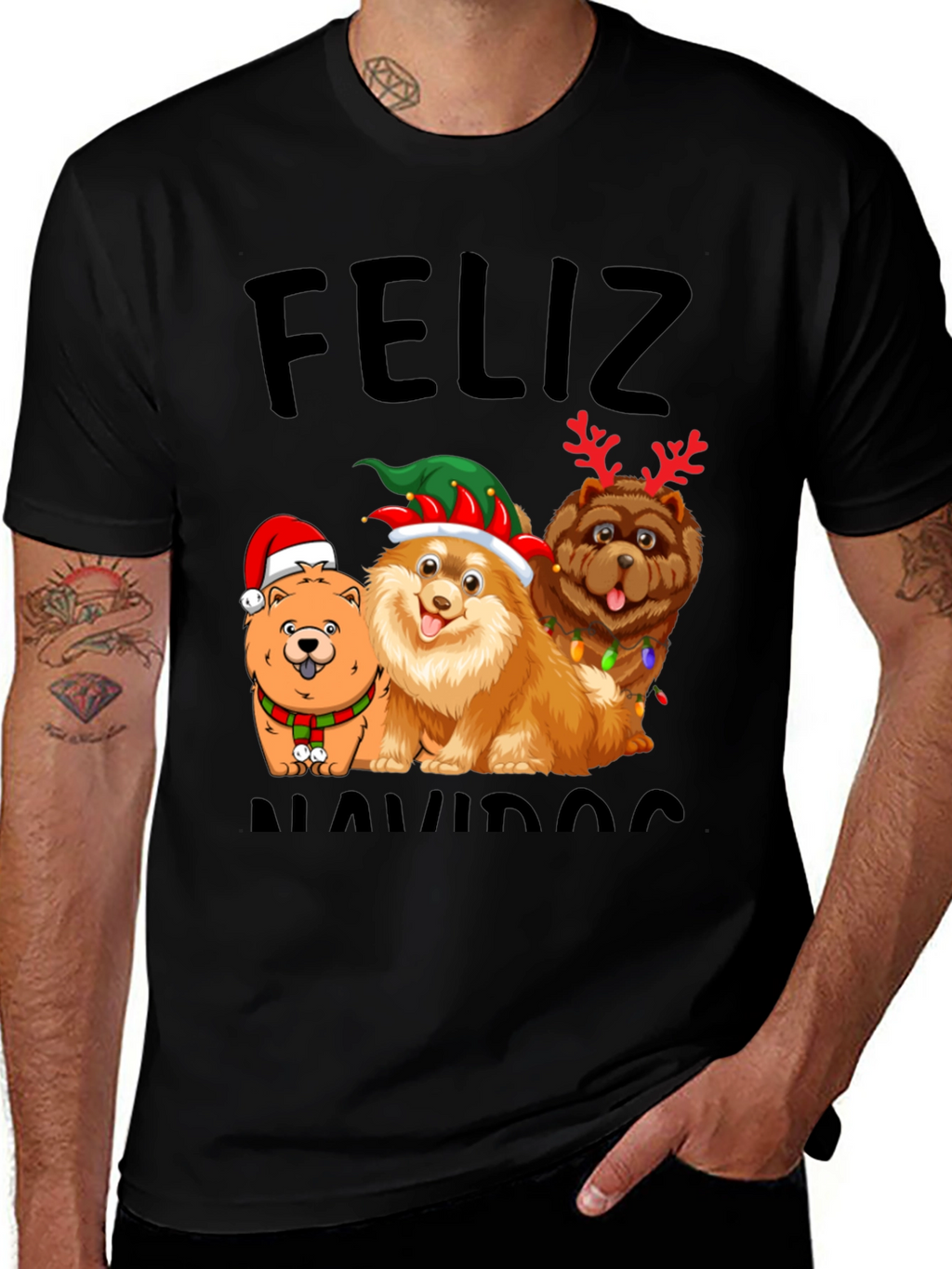 Feliz Navidad Dogs Graphic Tee