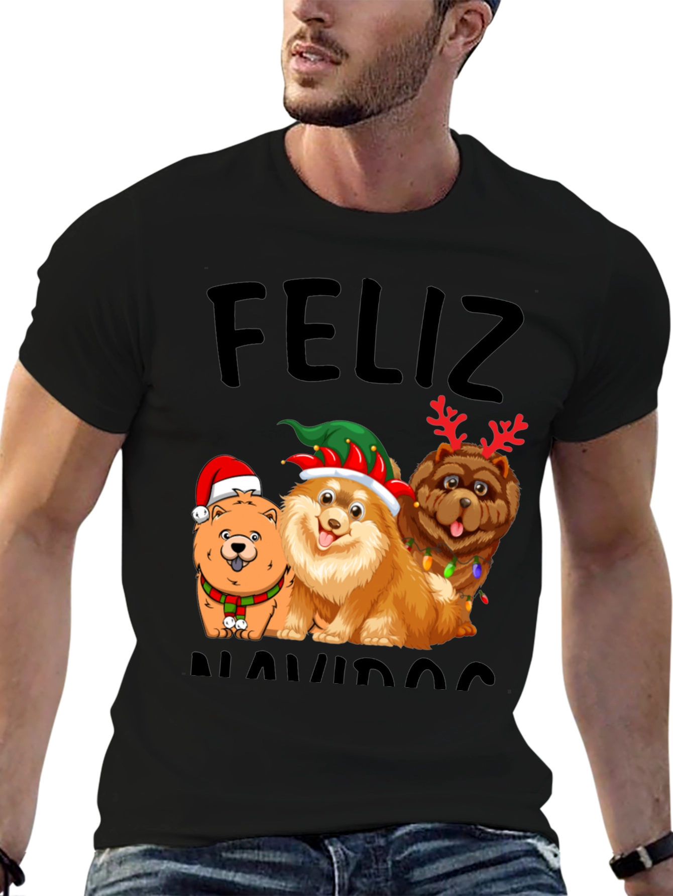 Feliz Navidad Dogs Graphic Tee