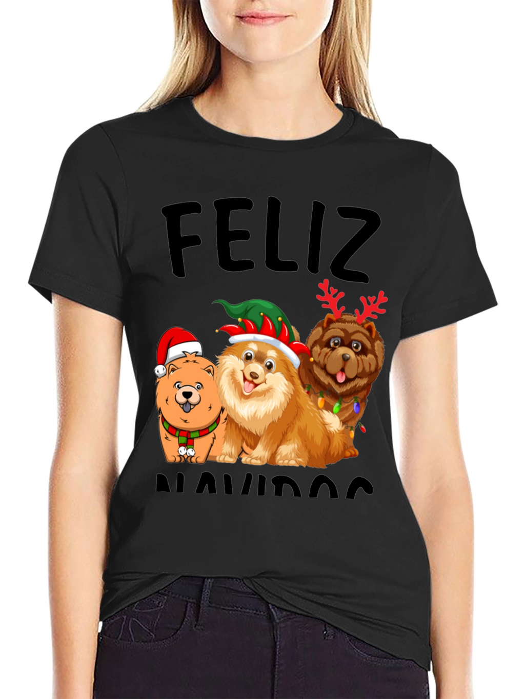 Feliz Navidad Dogs Graphic Tee