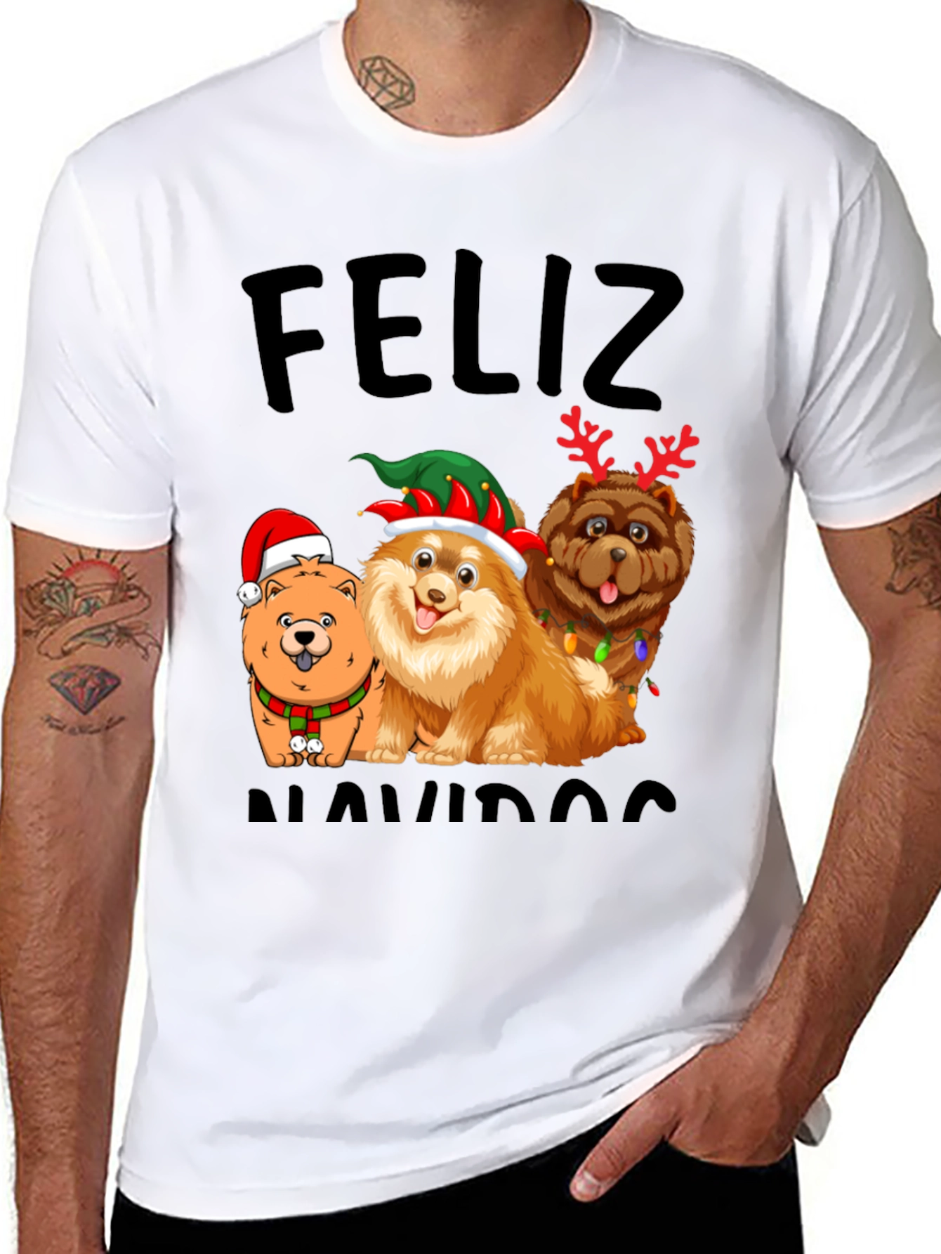 Feliz Navidad Dogs Graphic Tee