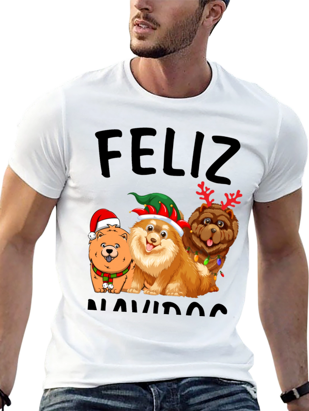 Feliz Navidad Dogs Graphic Tee