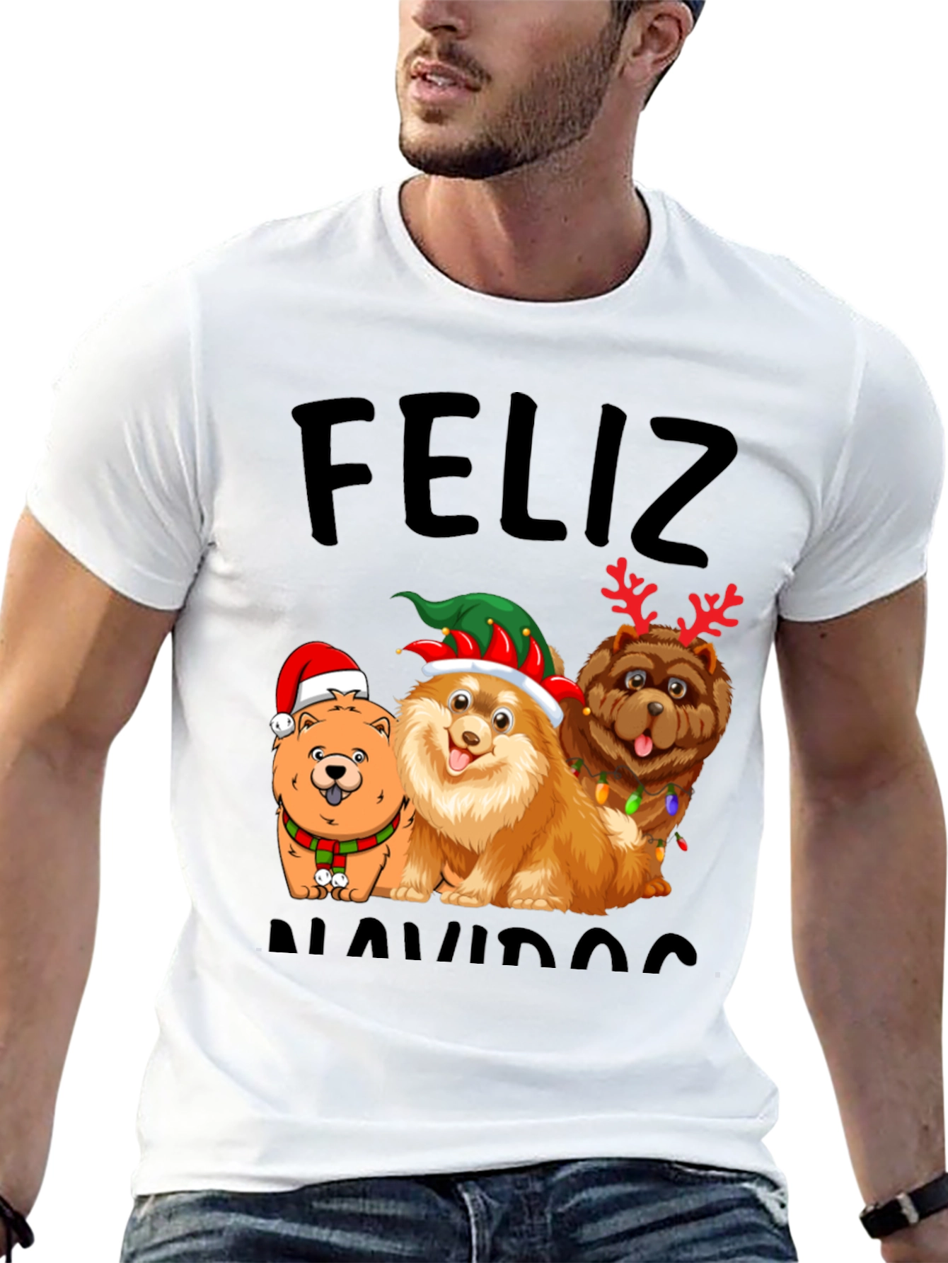 Feliz Navidad Dogs Graphic Tee