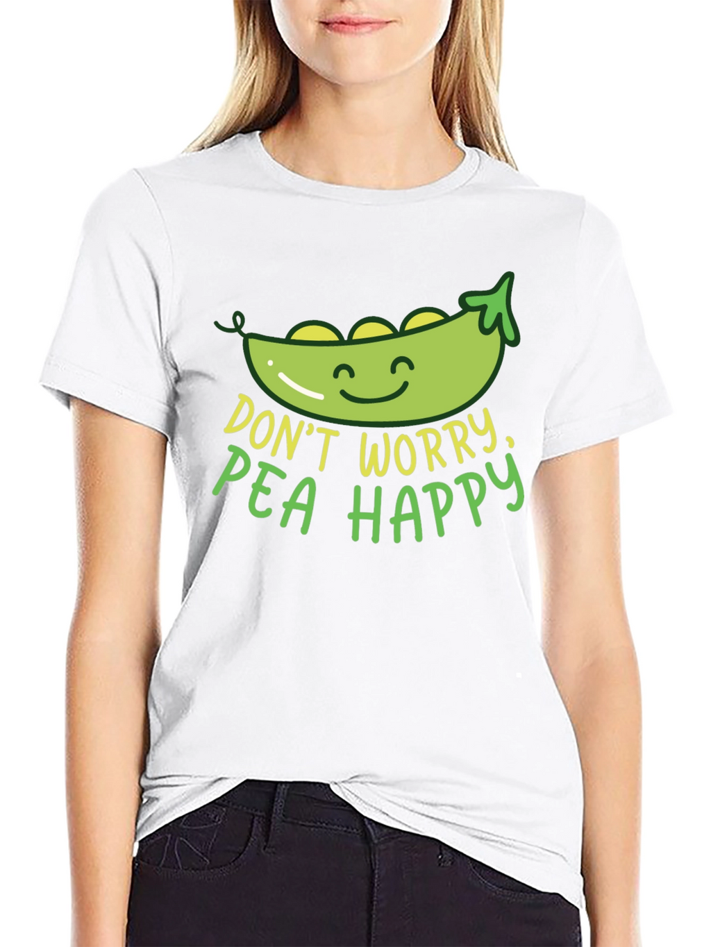Dont Worry Pea Happy Graphic T-Shirt