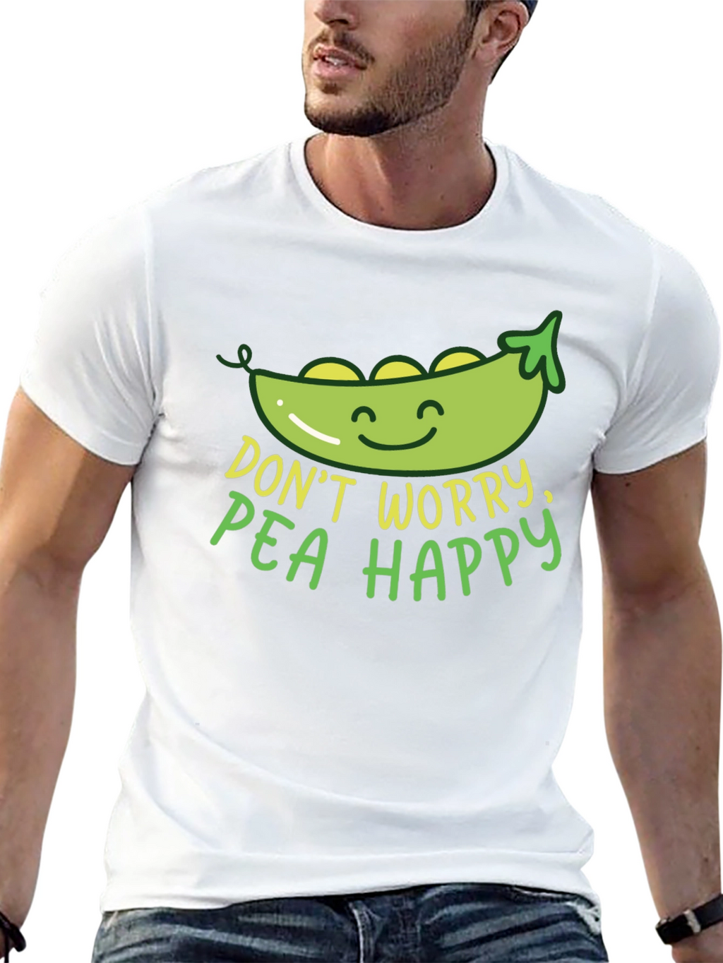 Dont Worry Pea Happy Graphic T-Shirt