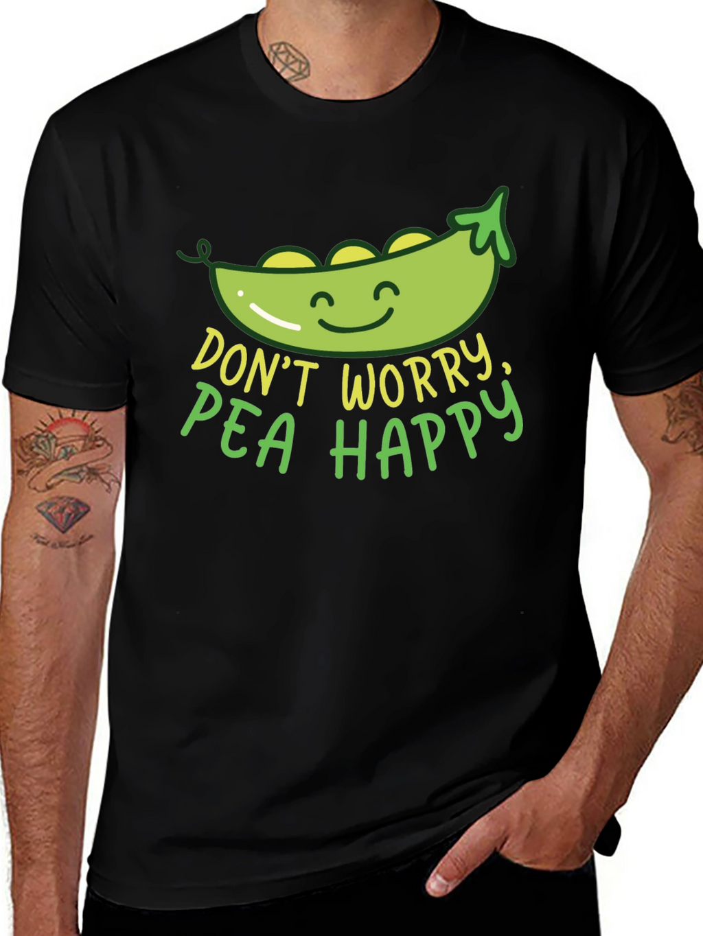Dont Worry Pea Happy Graphic T-Shirt