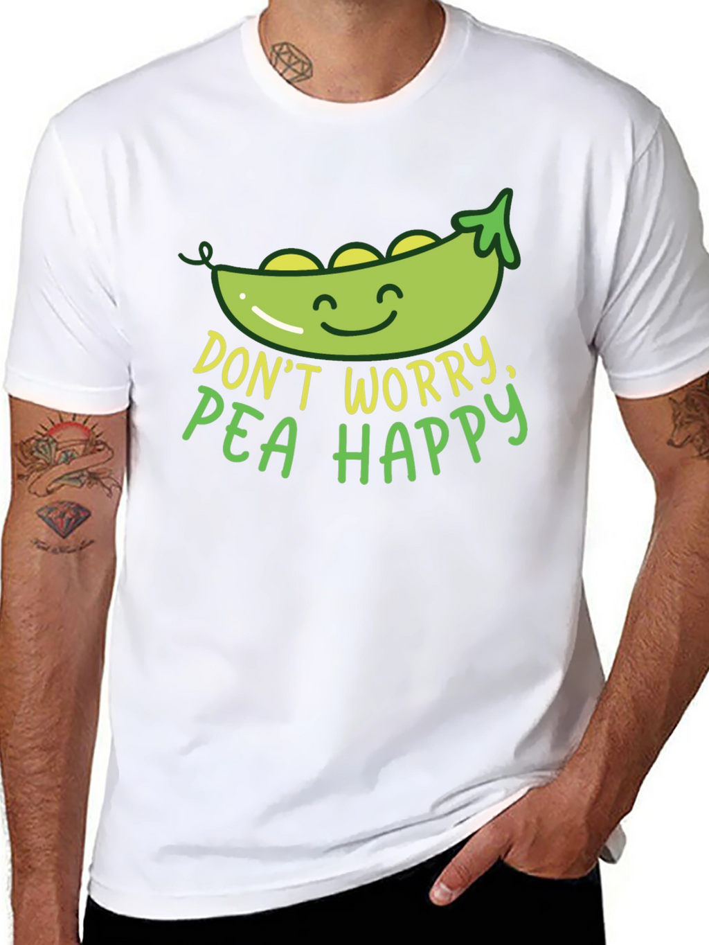 Dont Worry Pea Happy Graphic T-Shirt