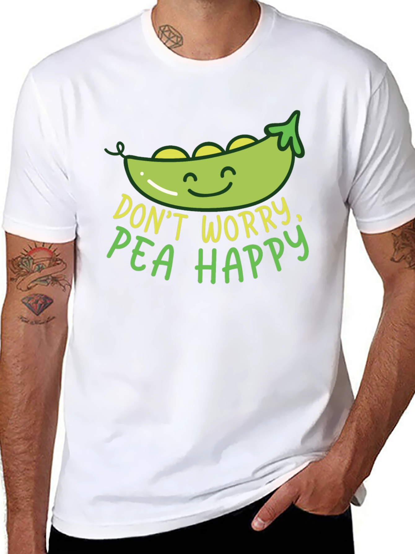 Dont Worry Pea Happy Graphic T-Shirt
