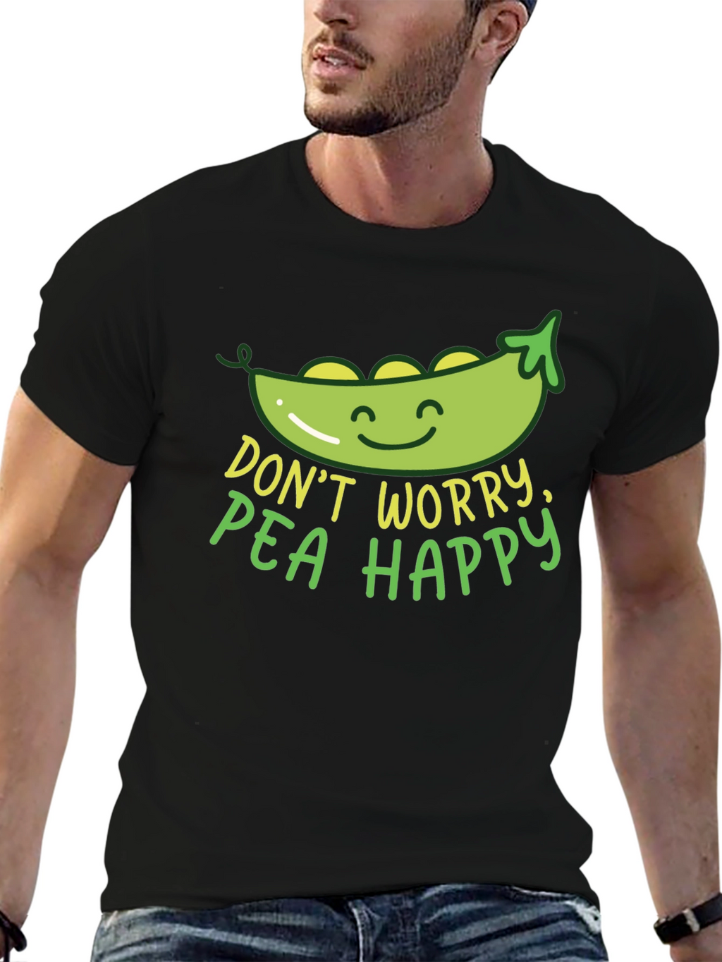 Dont Worry Pea Happy Graphic T-Shirt