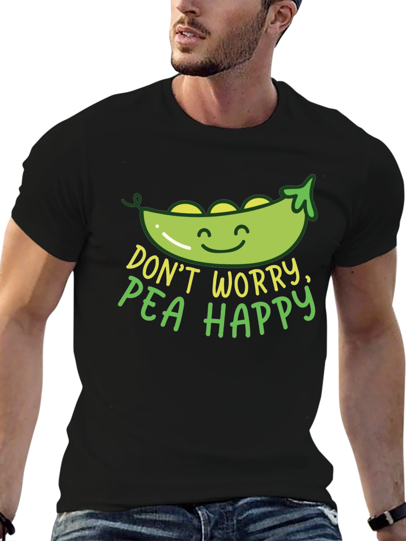 Dont Worry Pea Happy Graphic T-Shirt