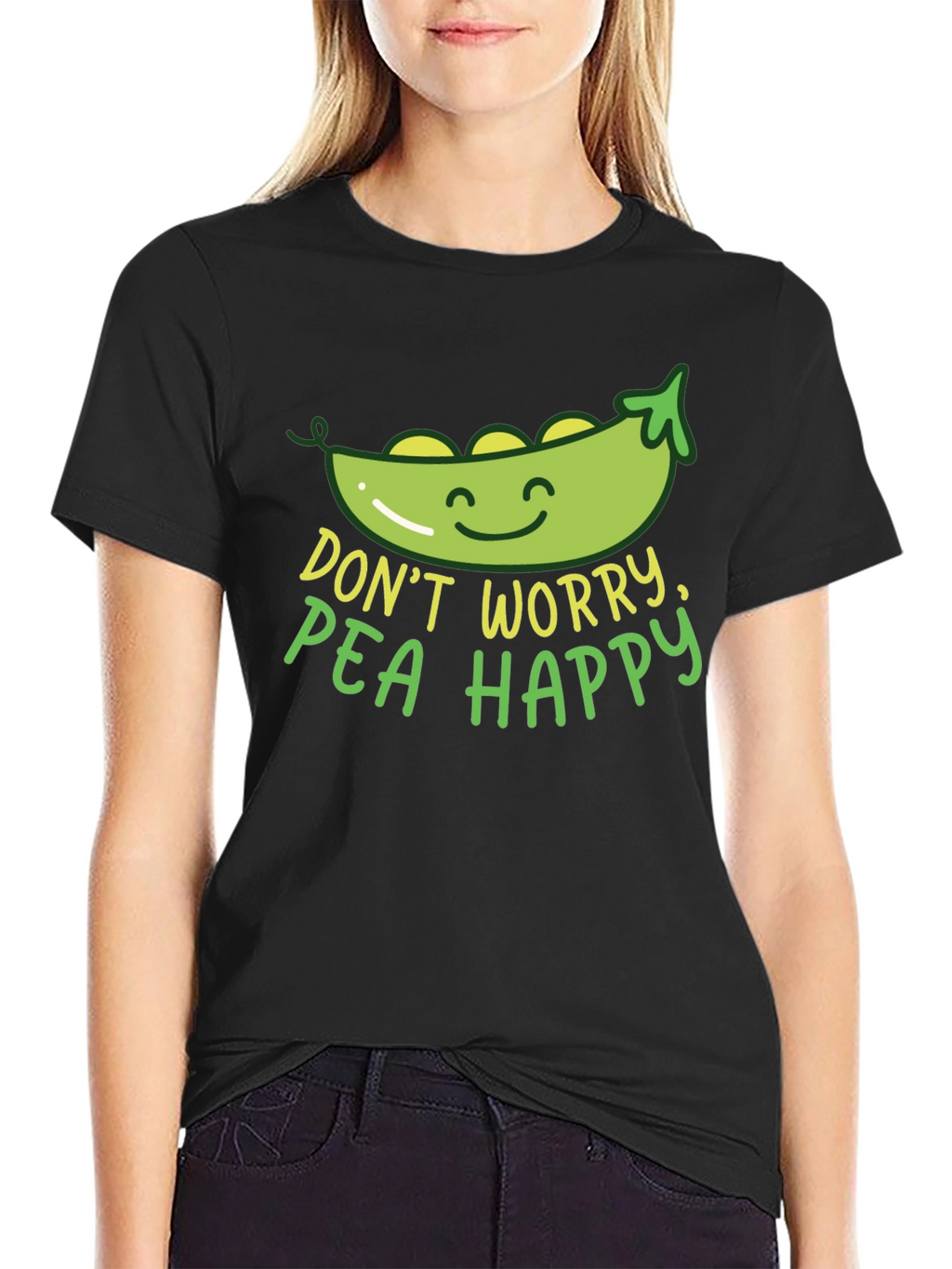 Dont Worry Pea Happy Graphic T-Shirt