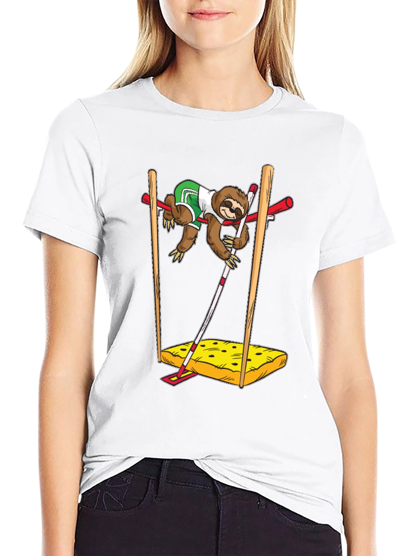 Sloth Pole Vault Funny Graphic Tee