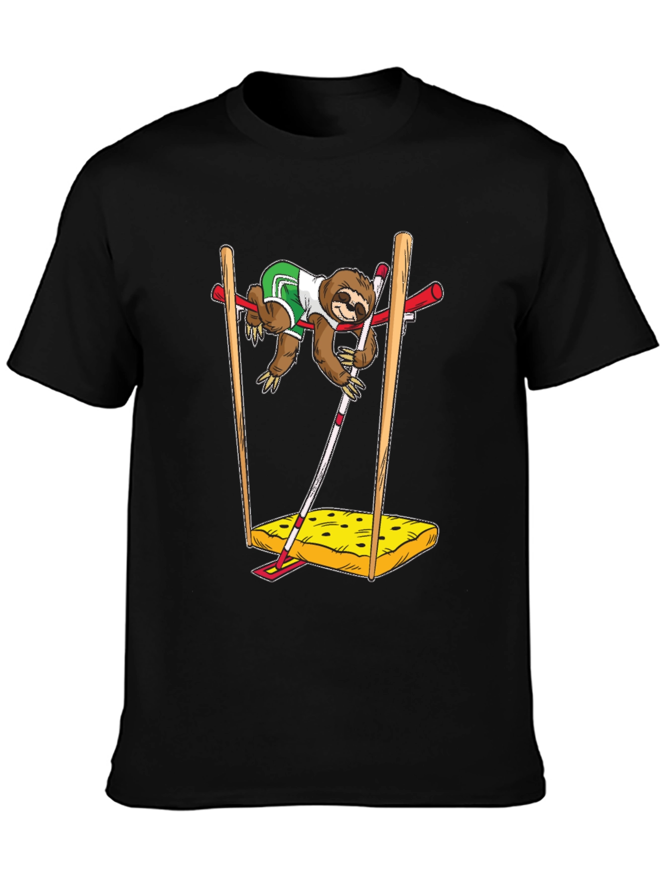 Sloth Pole Vault Funny Graphic Tee