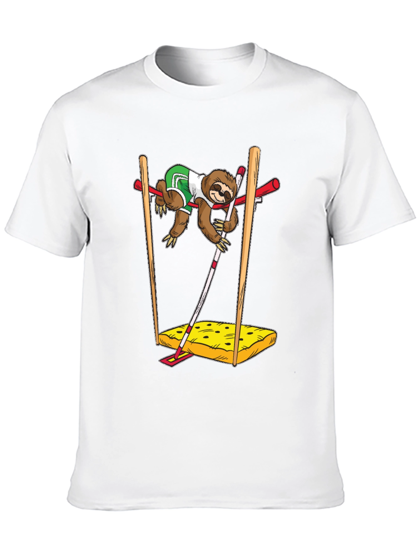 Sloth Pole Vault Funny Graphic Tee