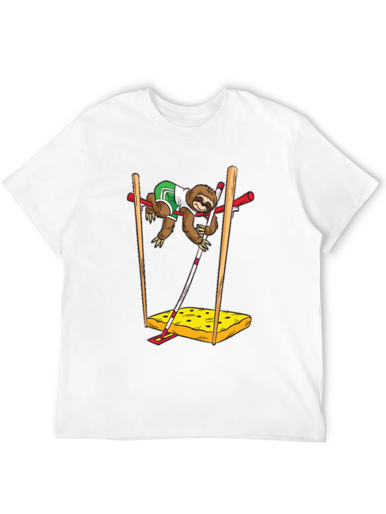Sloth Pole Vault Funny Graphic Tee
