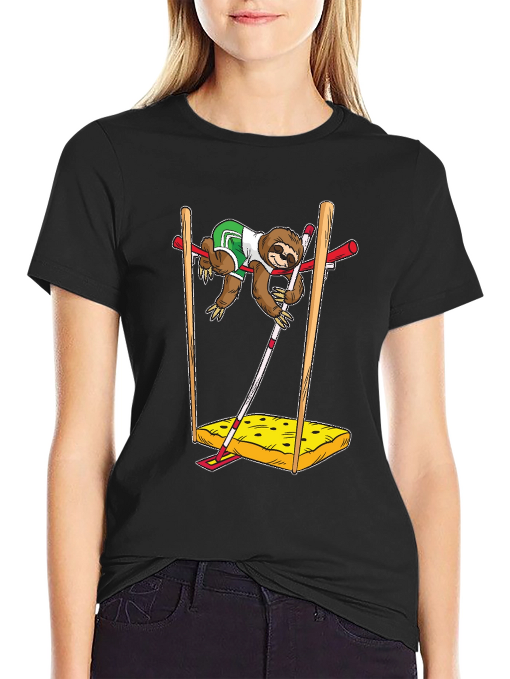 Sloth Pole Vault Funny Graphic Tee
