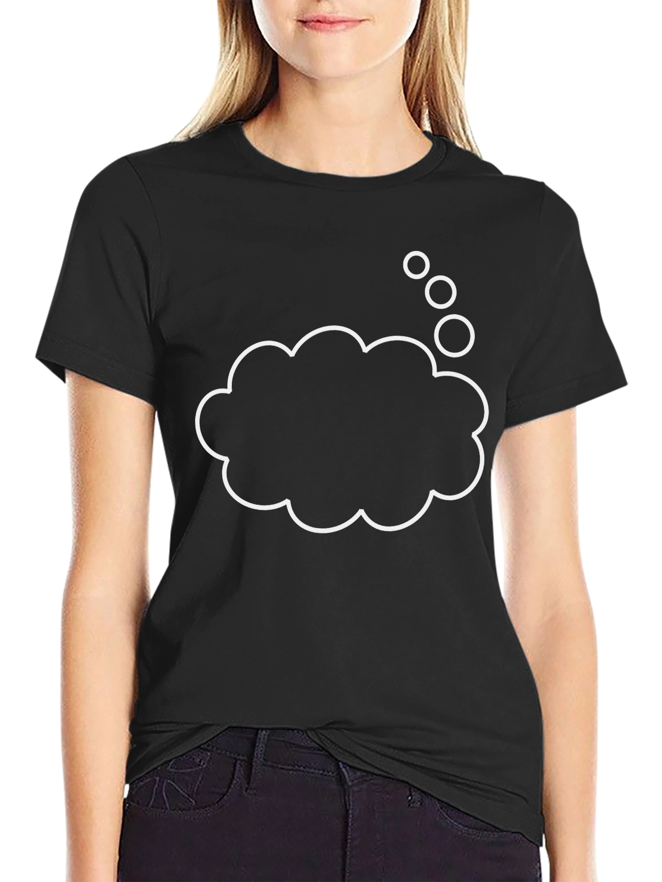 Black T-Shirt with Think Cloud Design