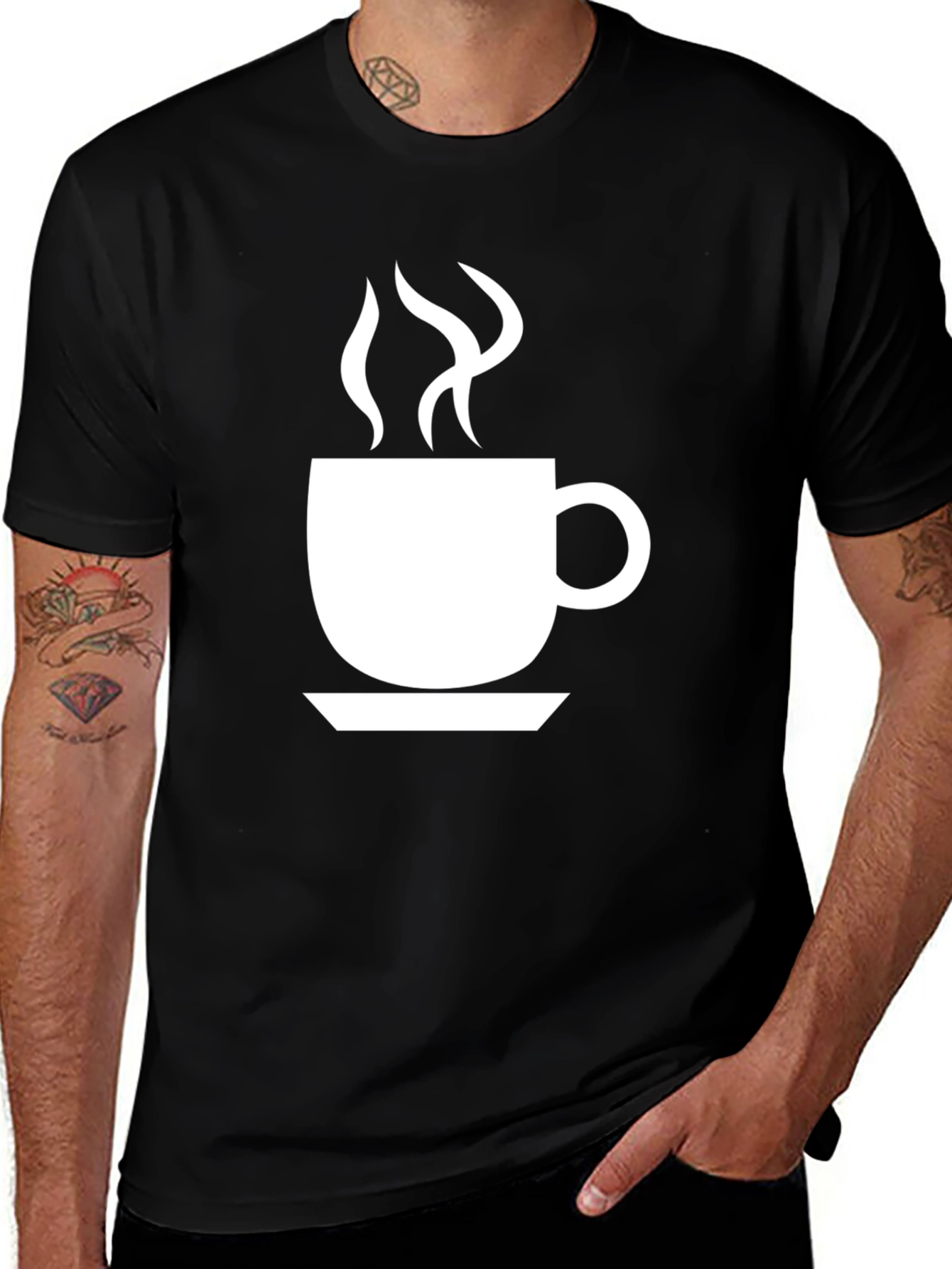 Coffee Cup Graphic Tee - Black Unisex T-Shirt