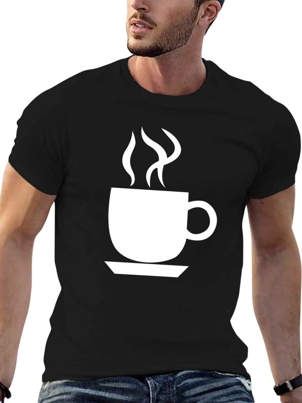 Coffee Cup Graphic Tee - Black Unisex T-Shirt
