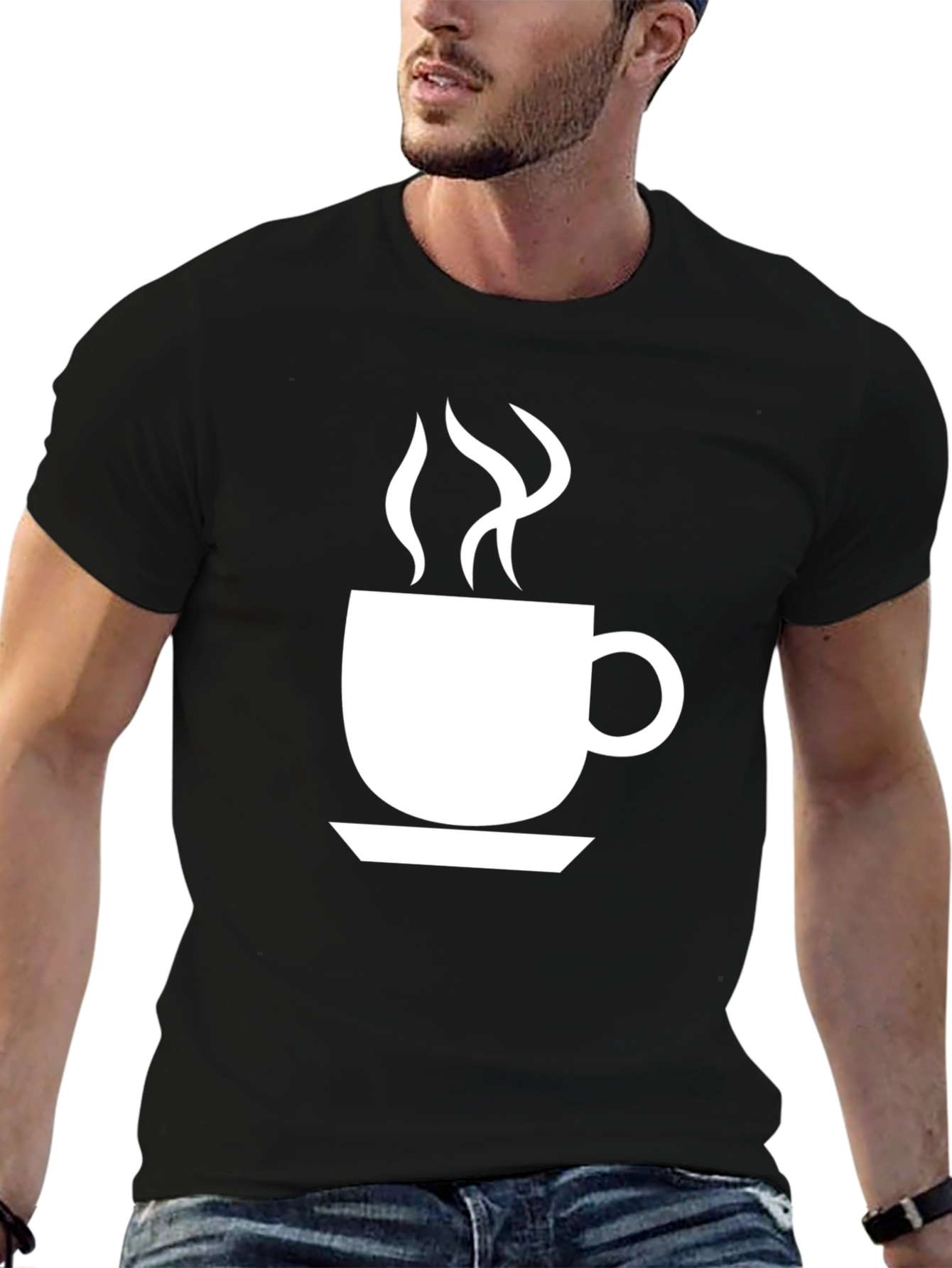Coffee Cup Graphic Tee - Black Unisex T-Shirt