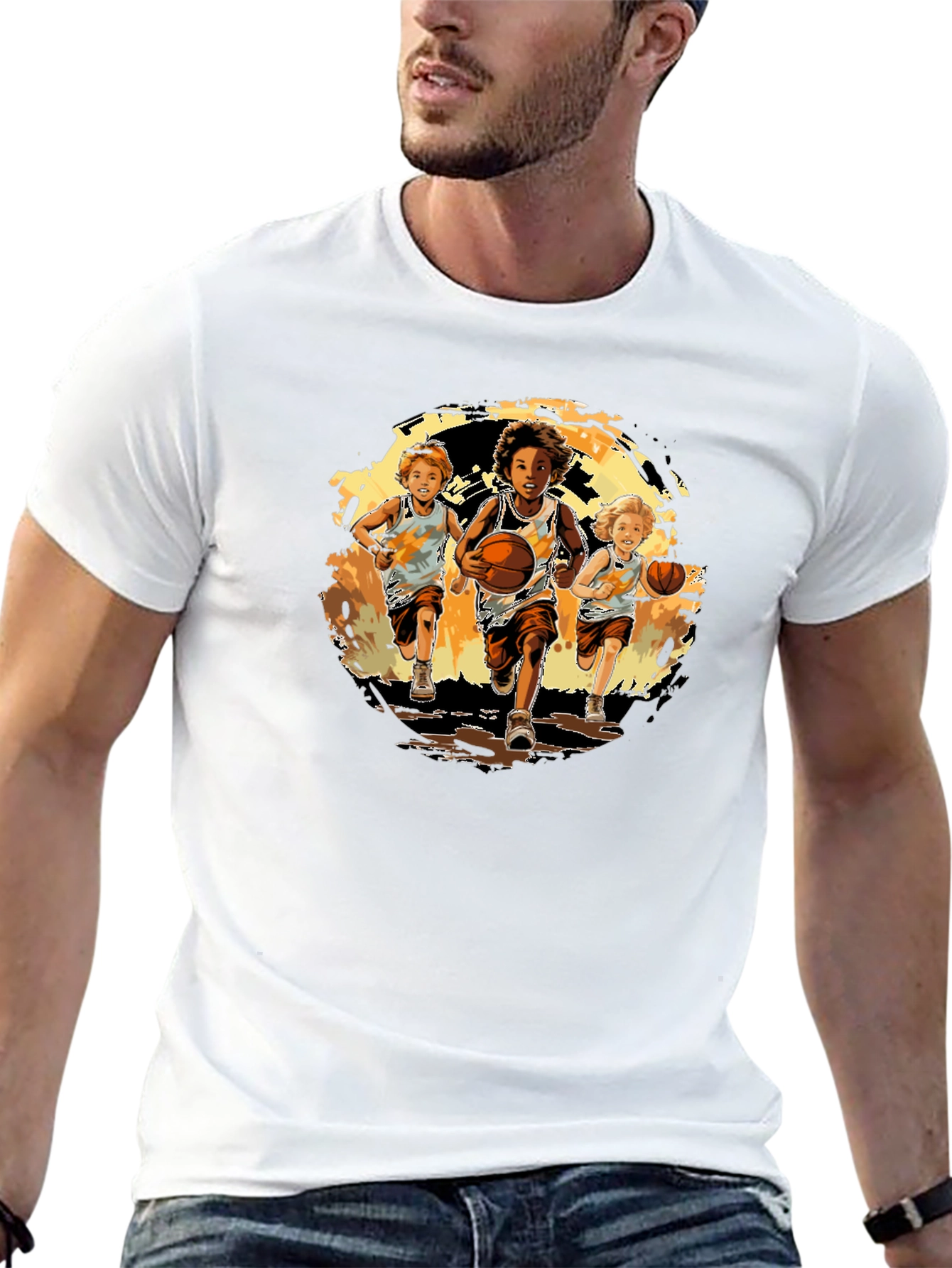 Boys Basketball Run Graphic T-Shirt
