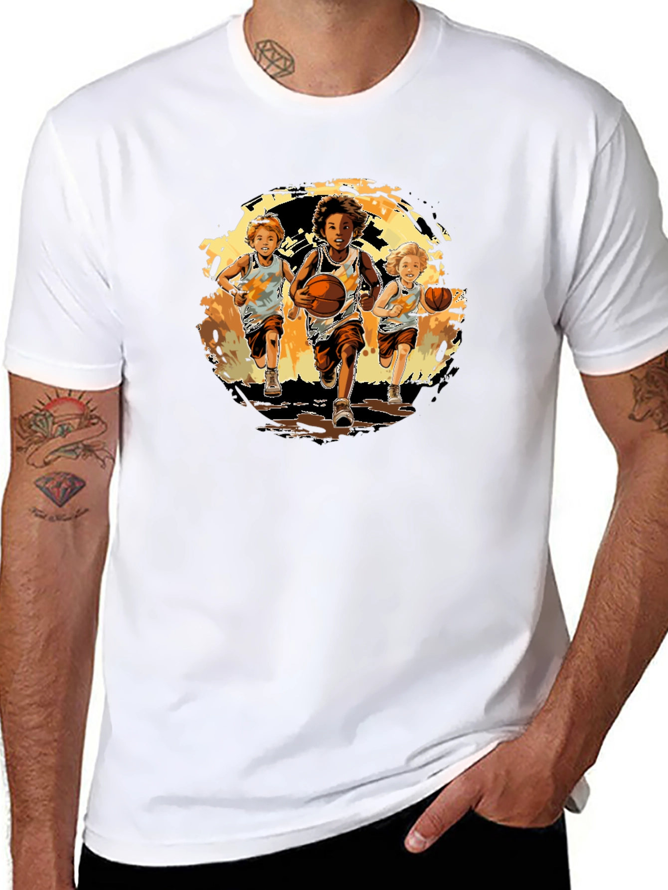 Boys Basketball Run Graphic T-Shirt