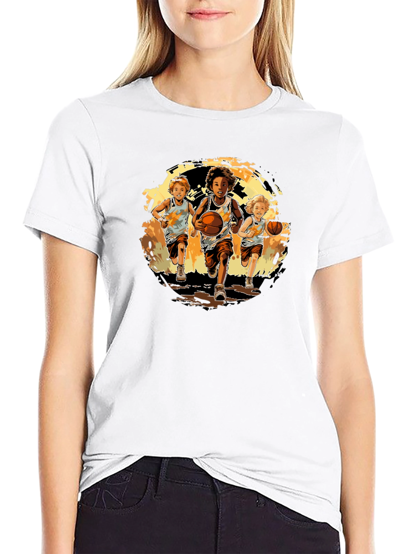 Boys Basketball Run Graphic T-Shirt