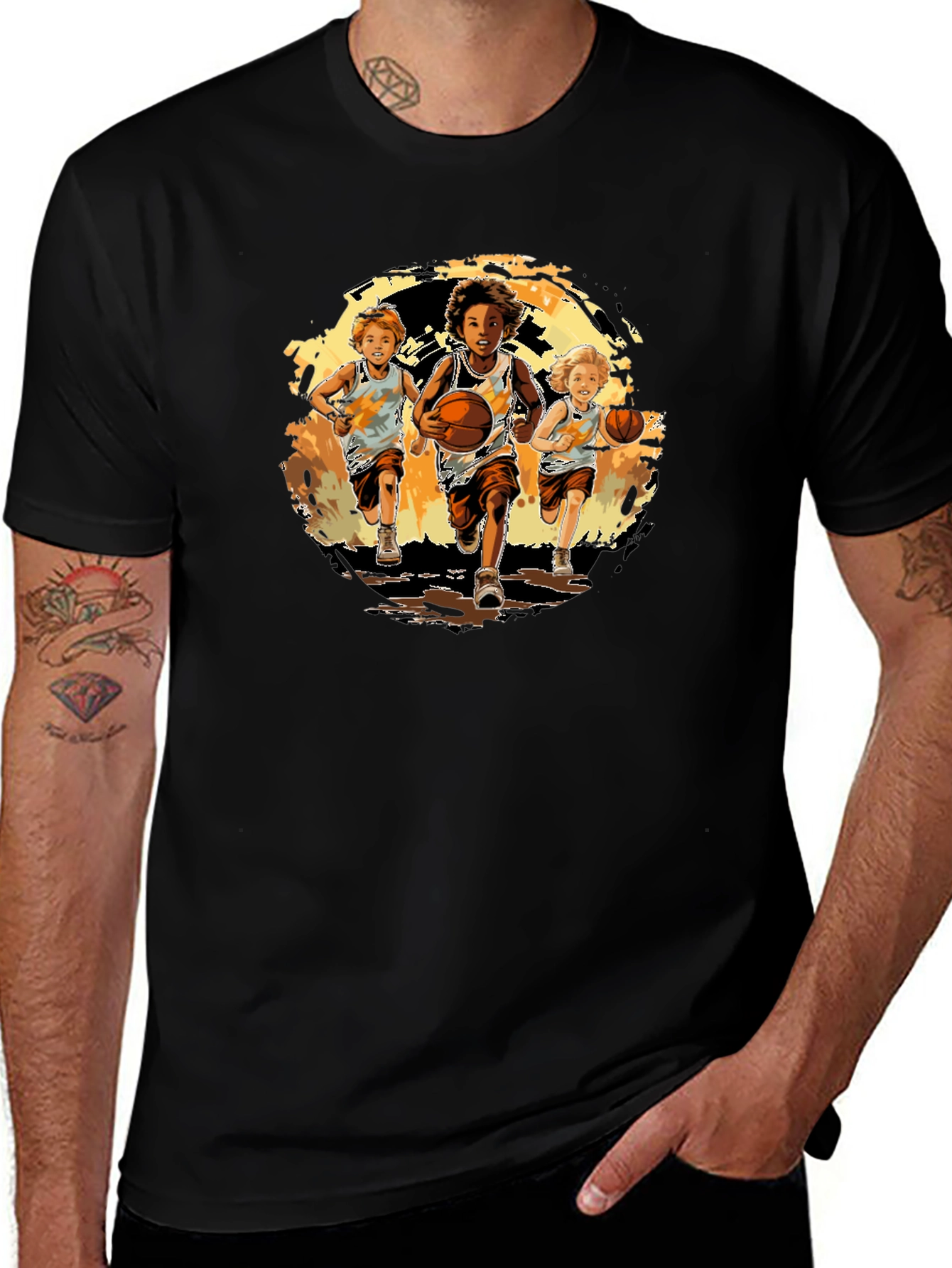 Boys Basketball Run Graphic T-Shirt
