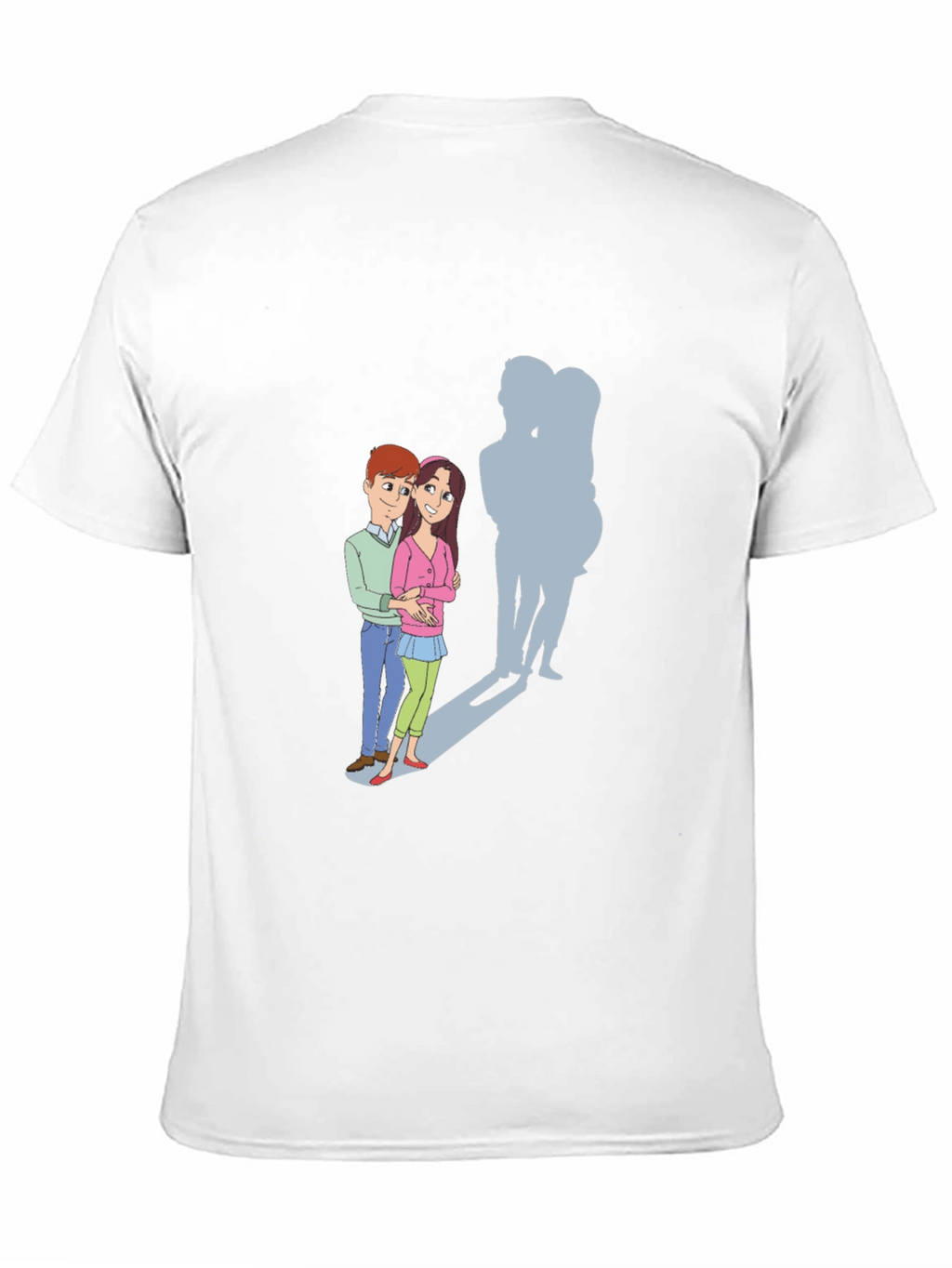 Cartoon Couple T-Shirt: Love & Shadows