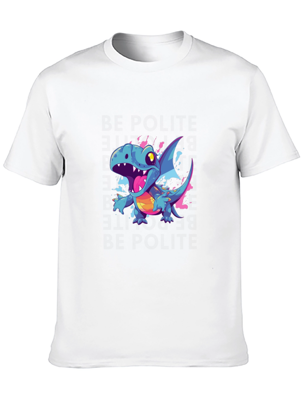 Cartoon Dragon Graphic Black T-Shirt