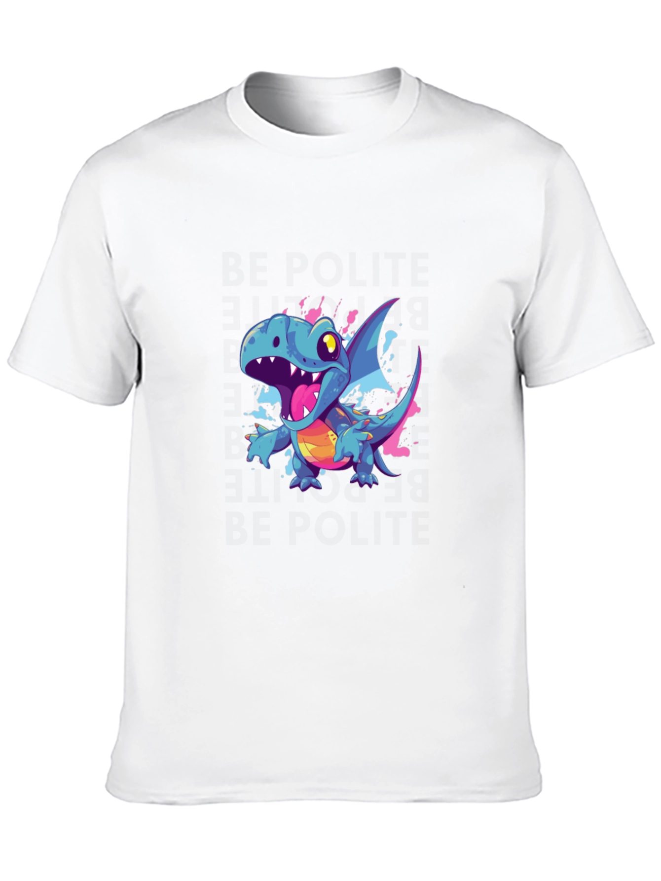Cartoon Dragon Graphic Black T-Shirt