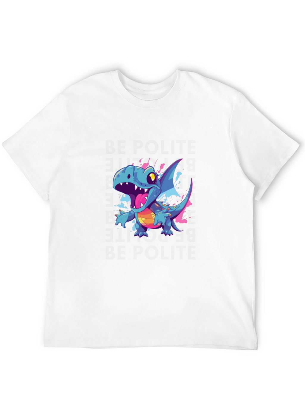 Cartoon Dragon Graphic Black T-Shirt