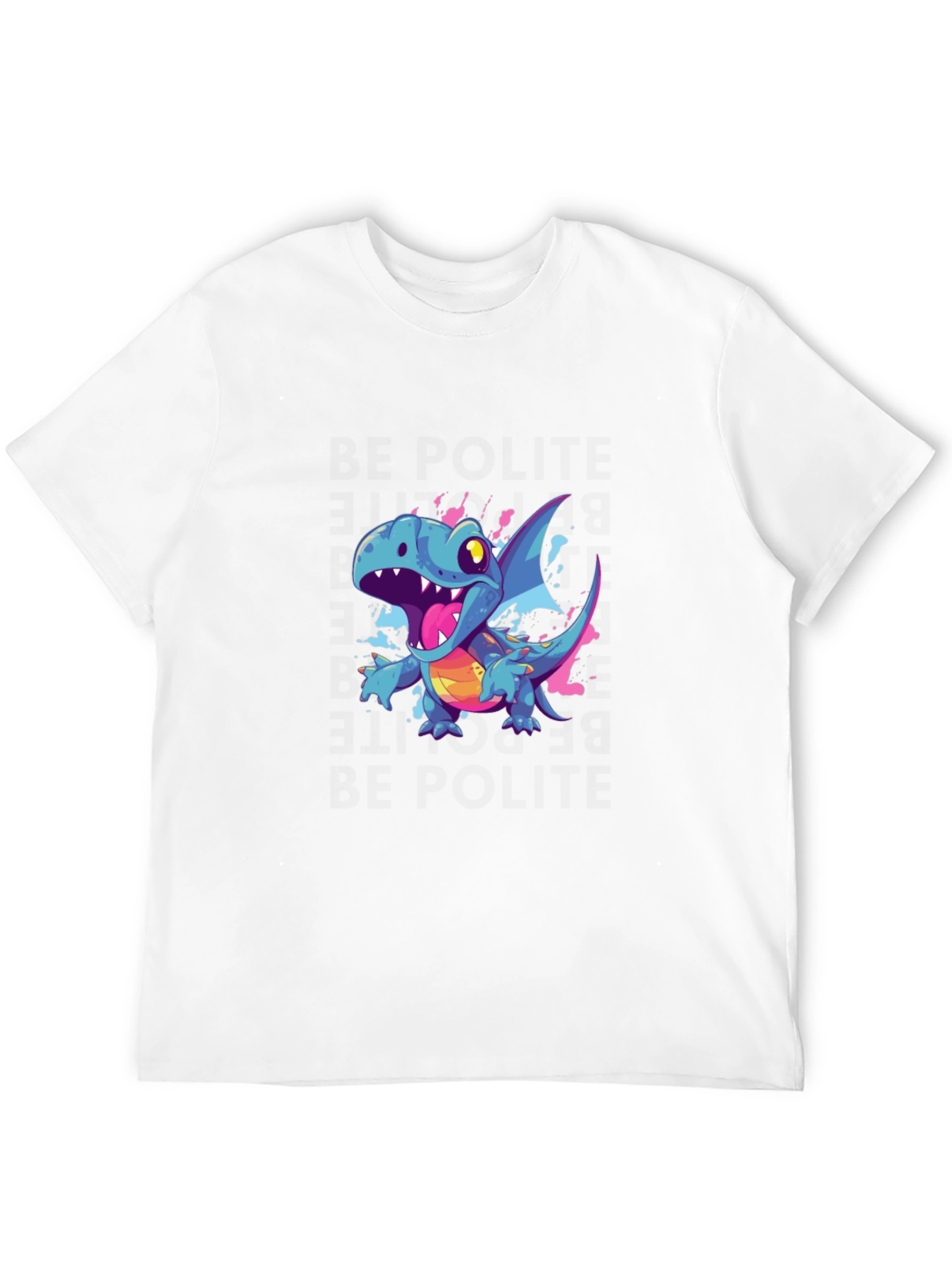 Cartoon Dragon Graphic Black T-Shirt