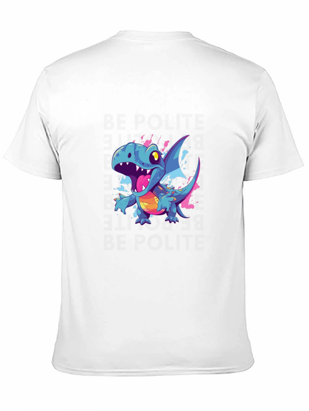 Cartoon Dragon Graphic Black T-Shirt
