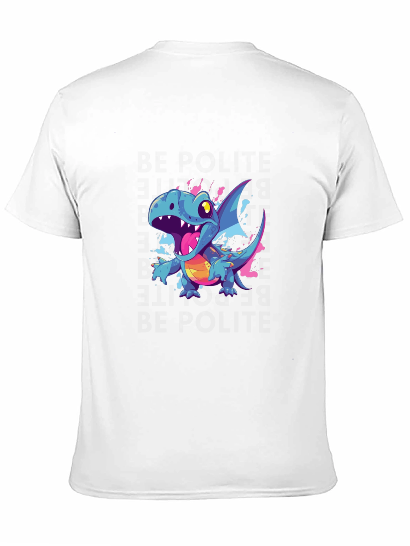 Cartoon Dragon Graphic Black T-Shirt