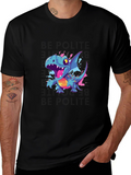 Cartoon Dragon Graphic Black T-Shirt