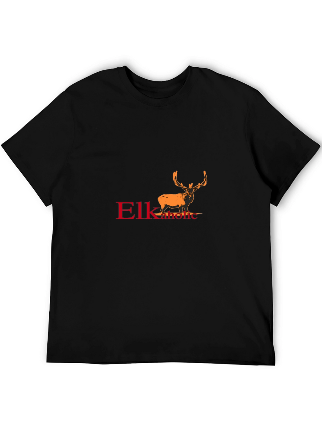 Elkaholic Black T-Shirt - Unique Elk Design